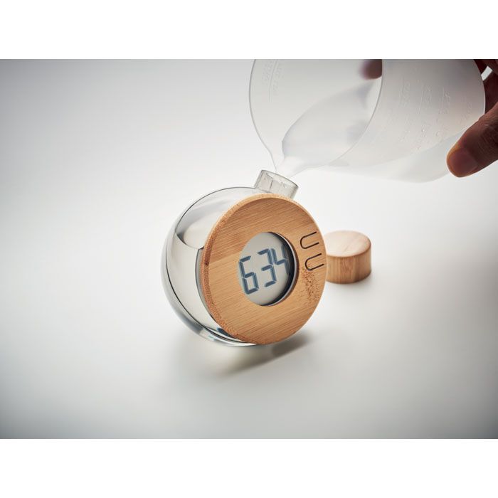 Wasserbetriebene LCD-Uhr DROPPY LUX - transparent grau-668
