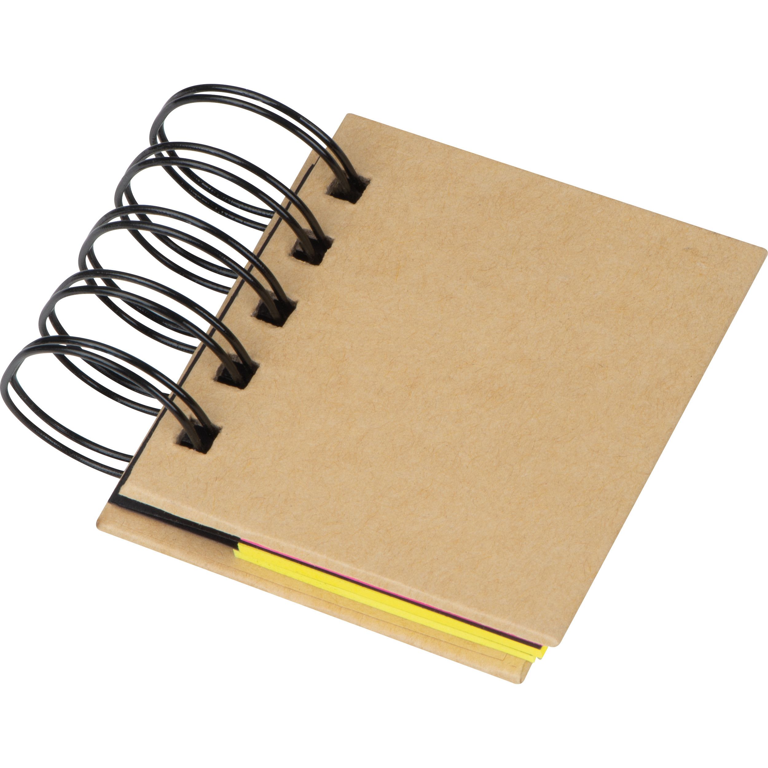 Kleines Ringbuch mit Haftmarkerstreifen und Haftnotizen - braun-642