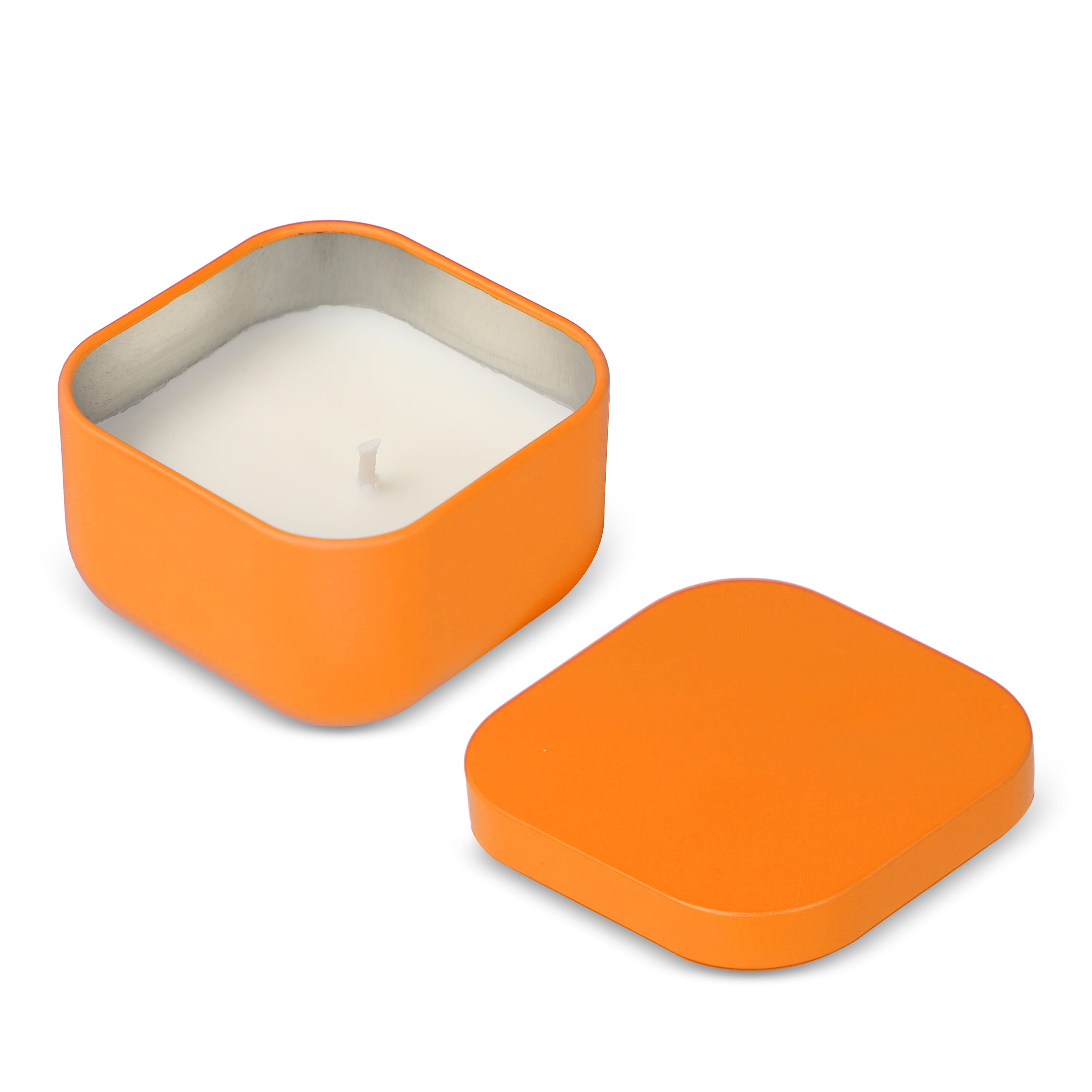 Ananda Duftkerze auf pflanzlicher Basis in recycelter Dose - orange-48