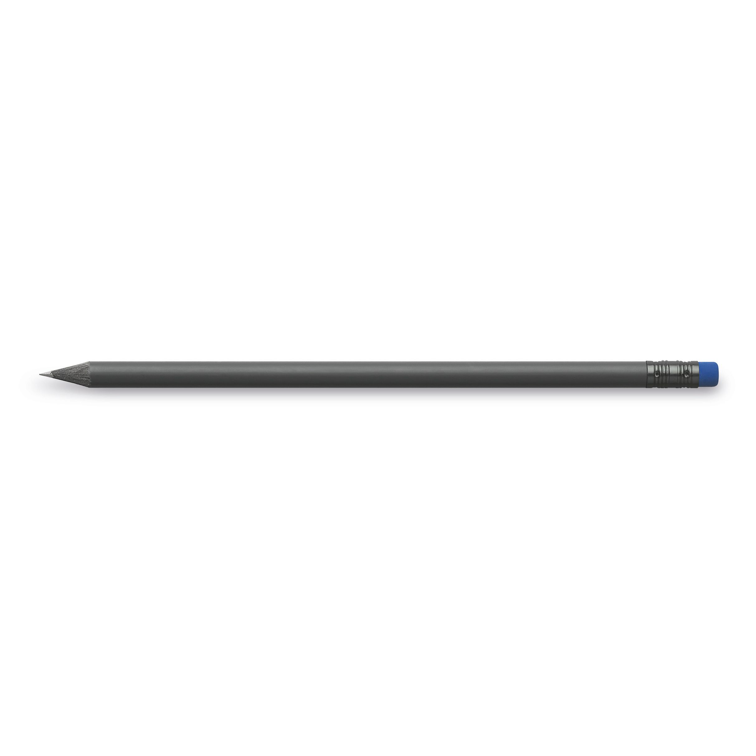 Design Bleistift mit Radiertip - schwarz - blau-340