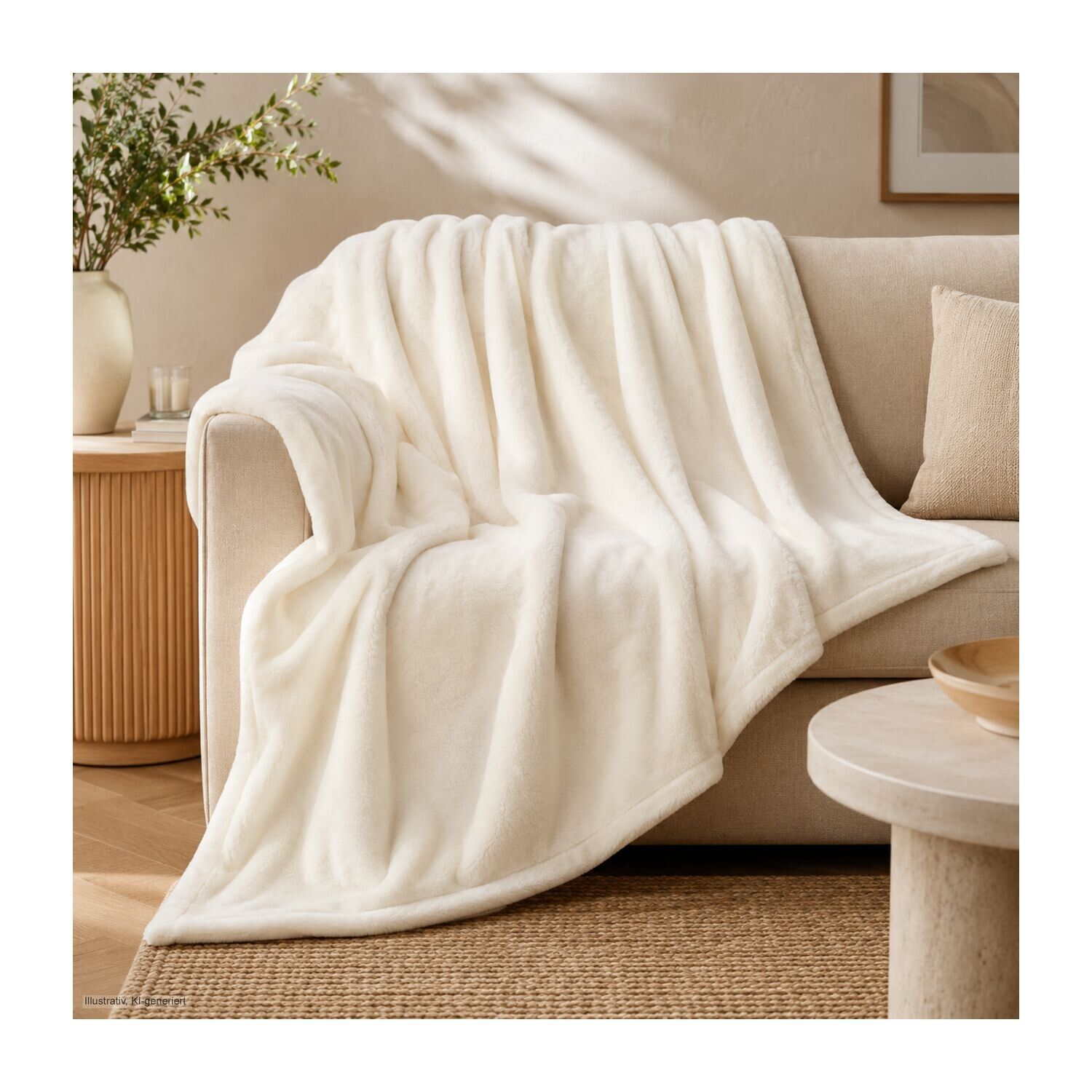 Superflauschdecke - 150x200 cm - 320 g/m² - beige-271
