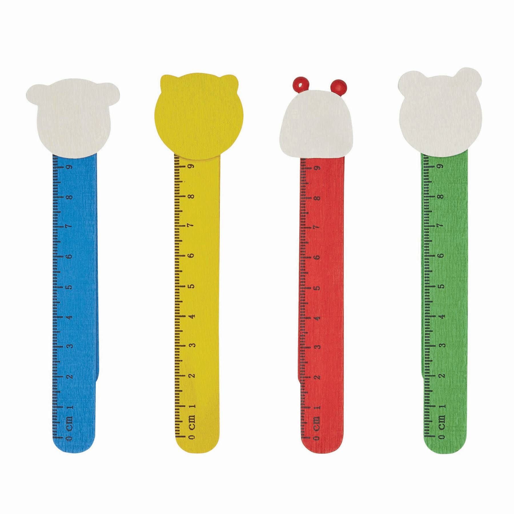 Holz-Lesezeichen FUNNY ANIMALS, 4-fach sortiert, Preis pro Stück - bunt-538