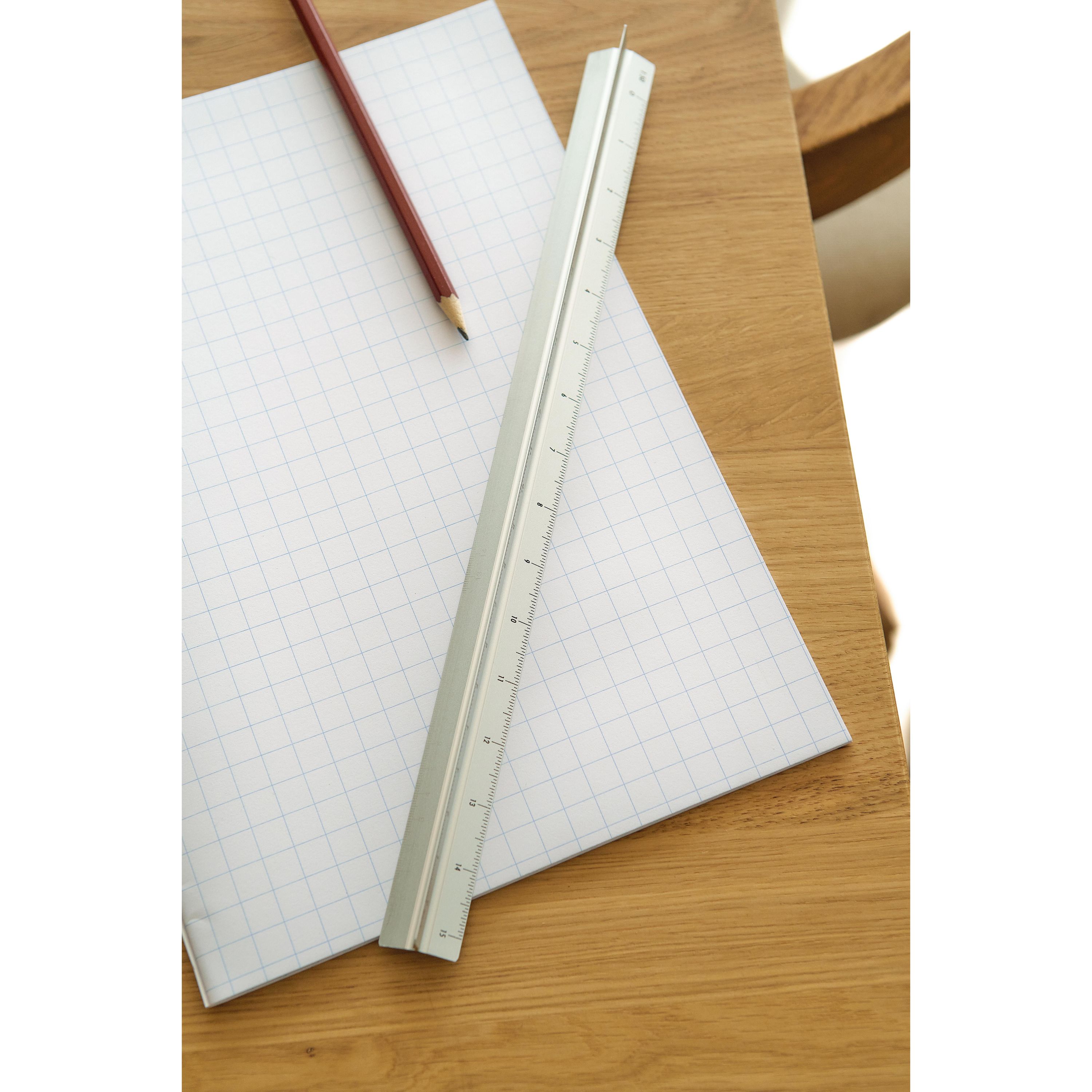 Aluminium-Dreiecklineal 30 cm Tavi - silber-321