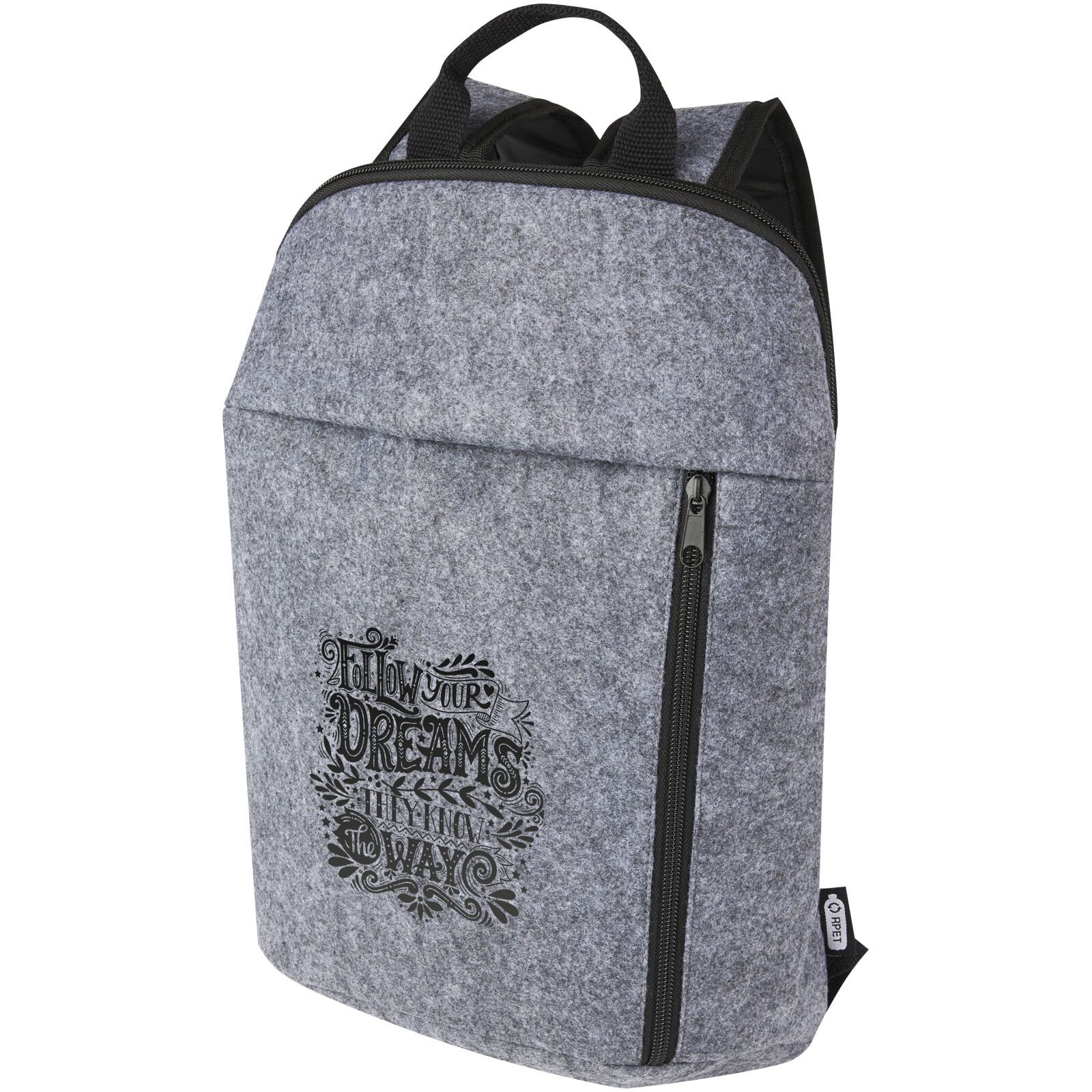 Felta Kühlrucksack aus GRS-recyceltem Filz 7 L - mittelgrau-615