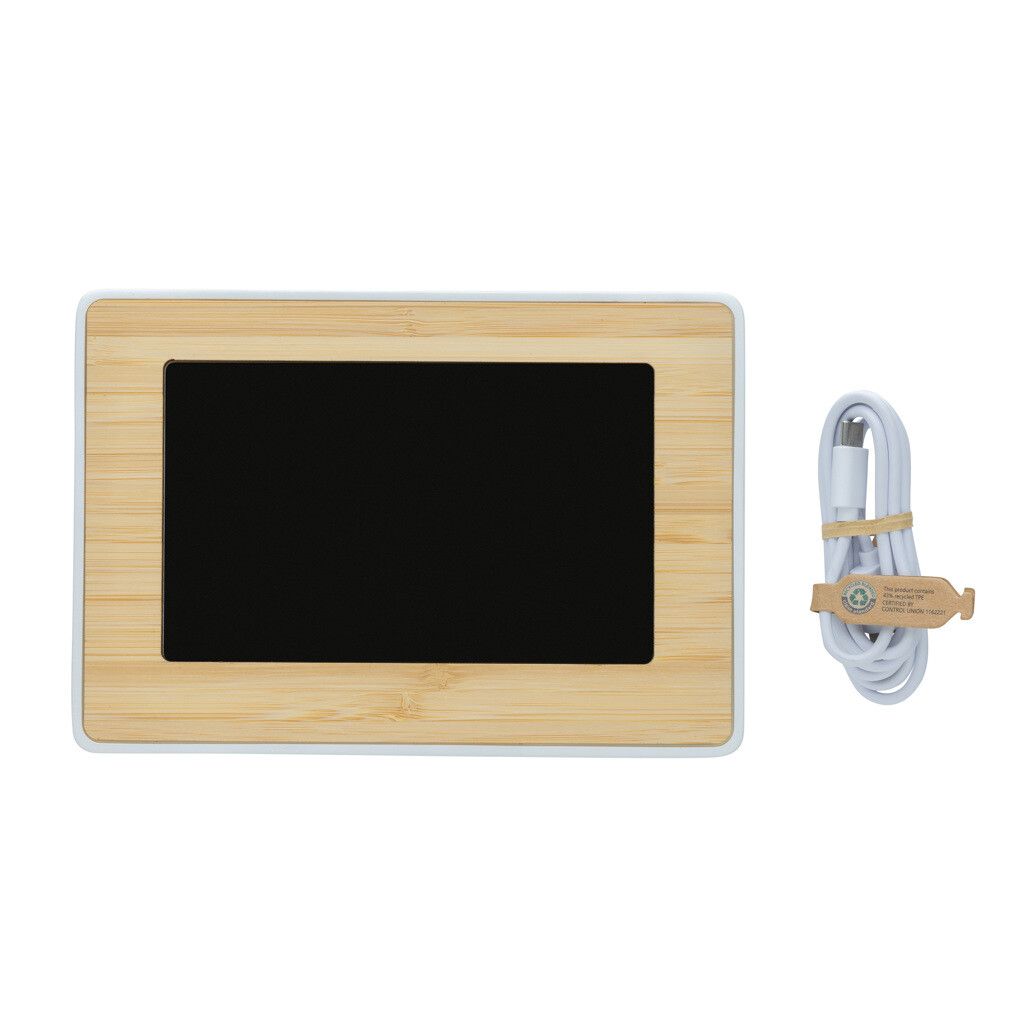 Utah LED-Uhr aus RCS rKunststoff & Bambus - braun-833
