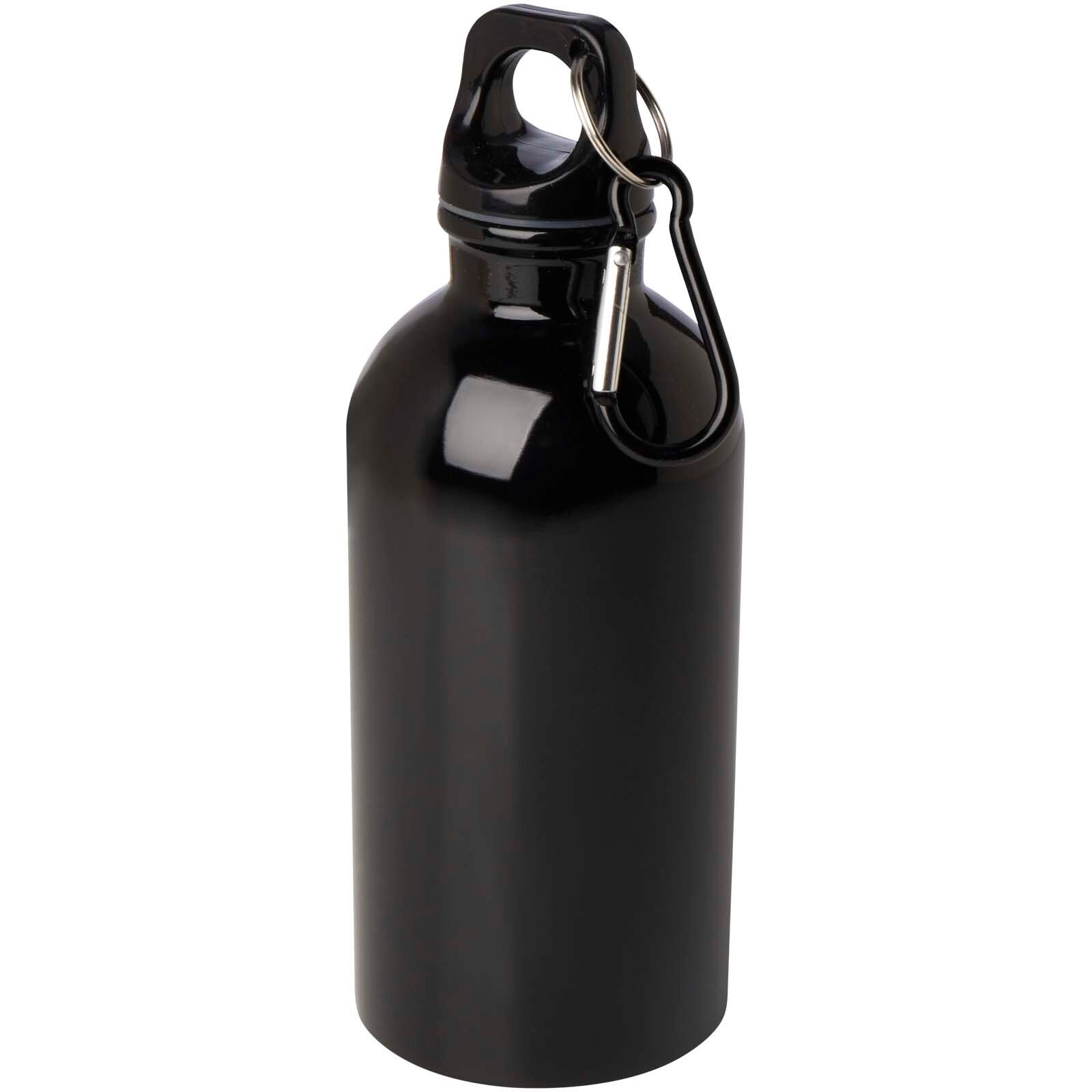 Oregon 400 ml RCS-zertifizierte, einwandige Trinkflasche aus Edelstahl mit Karabinerhaken - schwarz-473