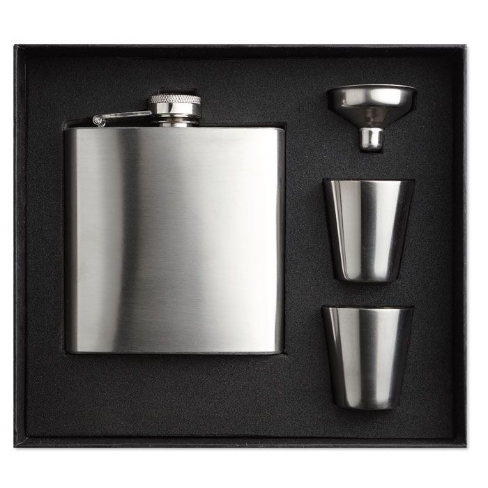 Flachmann SLIMMY FLASK SET - mattsilber-997