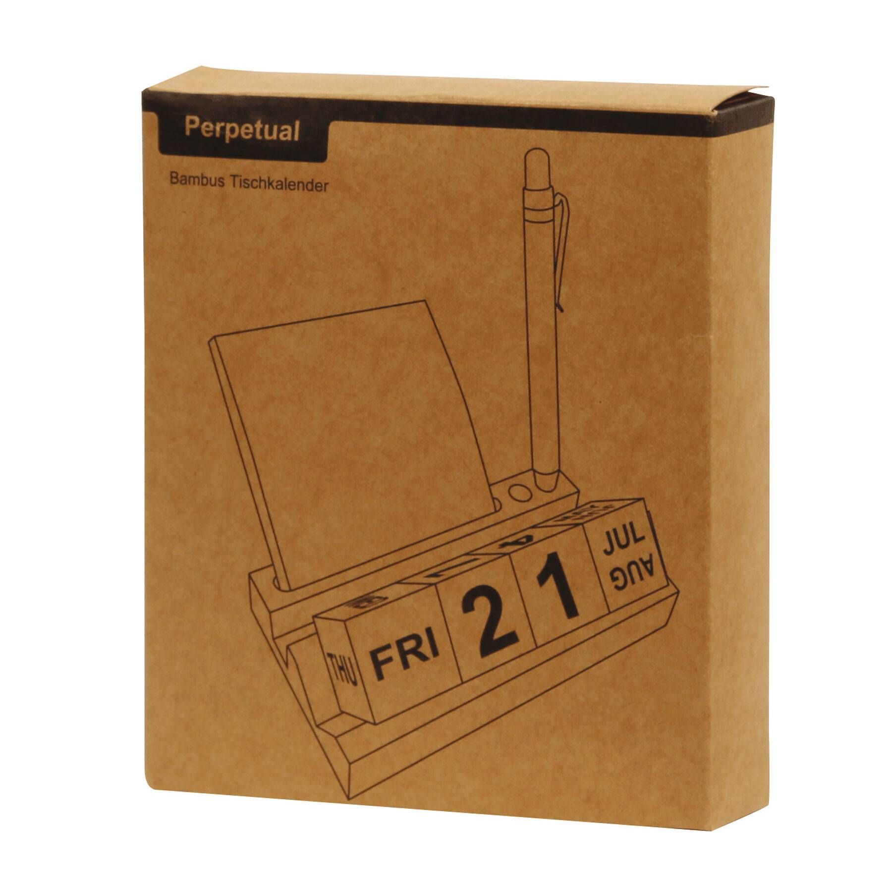 Tischkalender PERPETUAL - holzfarben-68