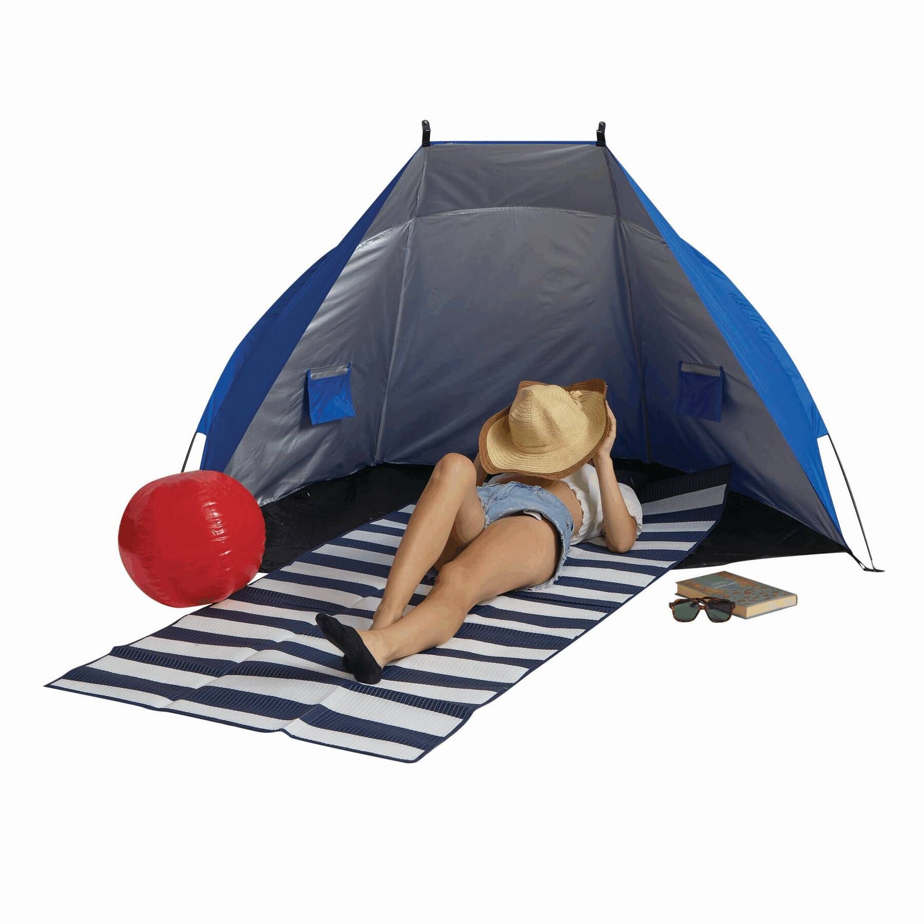 Schattenspendende Strandmuschel CLOUDY - blau-913