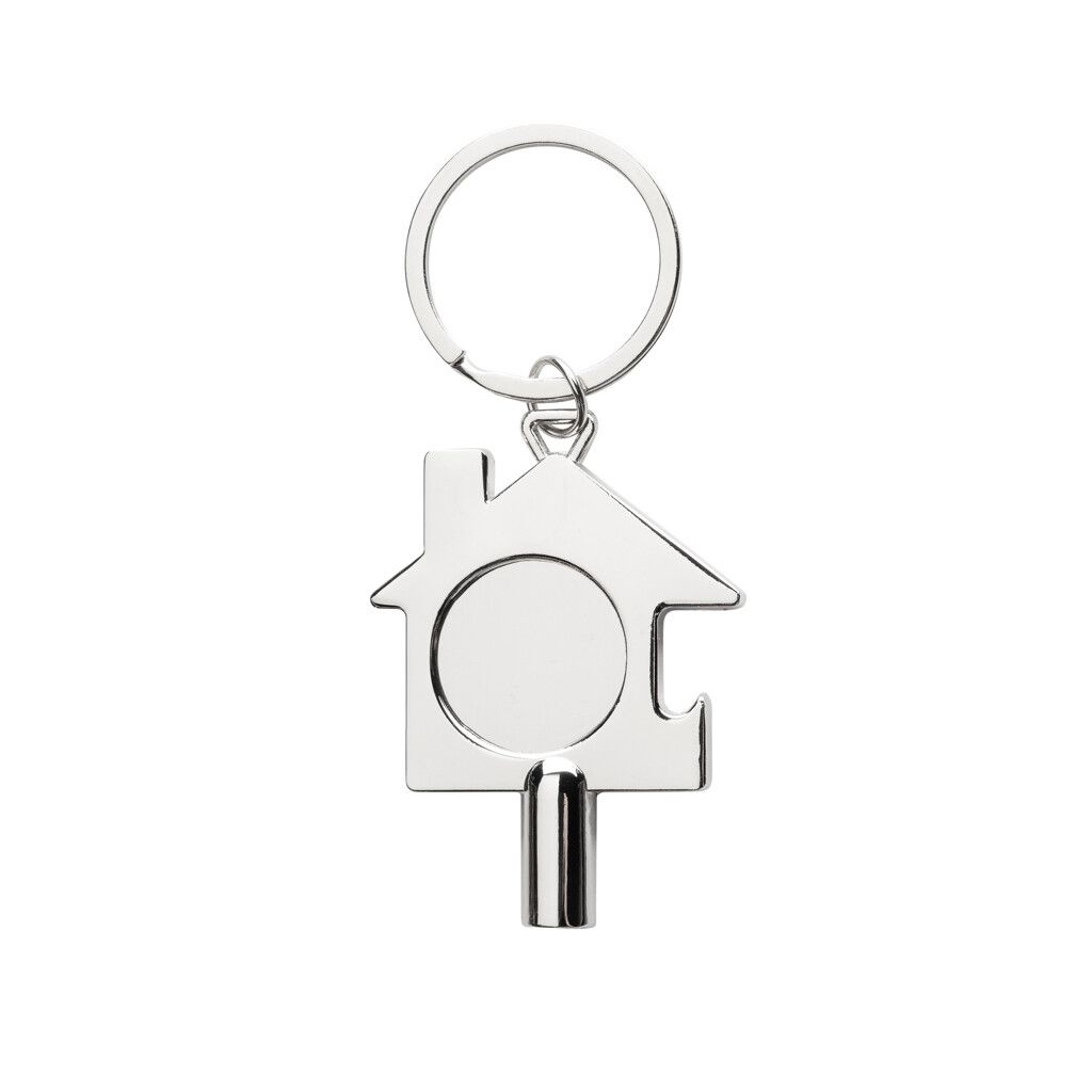 3-in-1 Schlüsselring aus RCS rec. Zinklegierung - silber-923