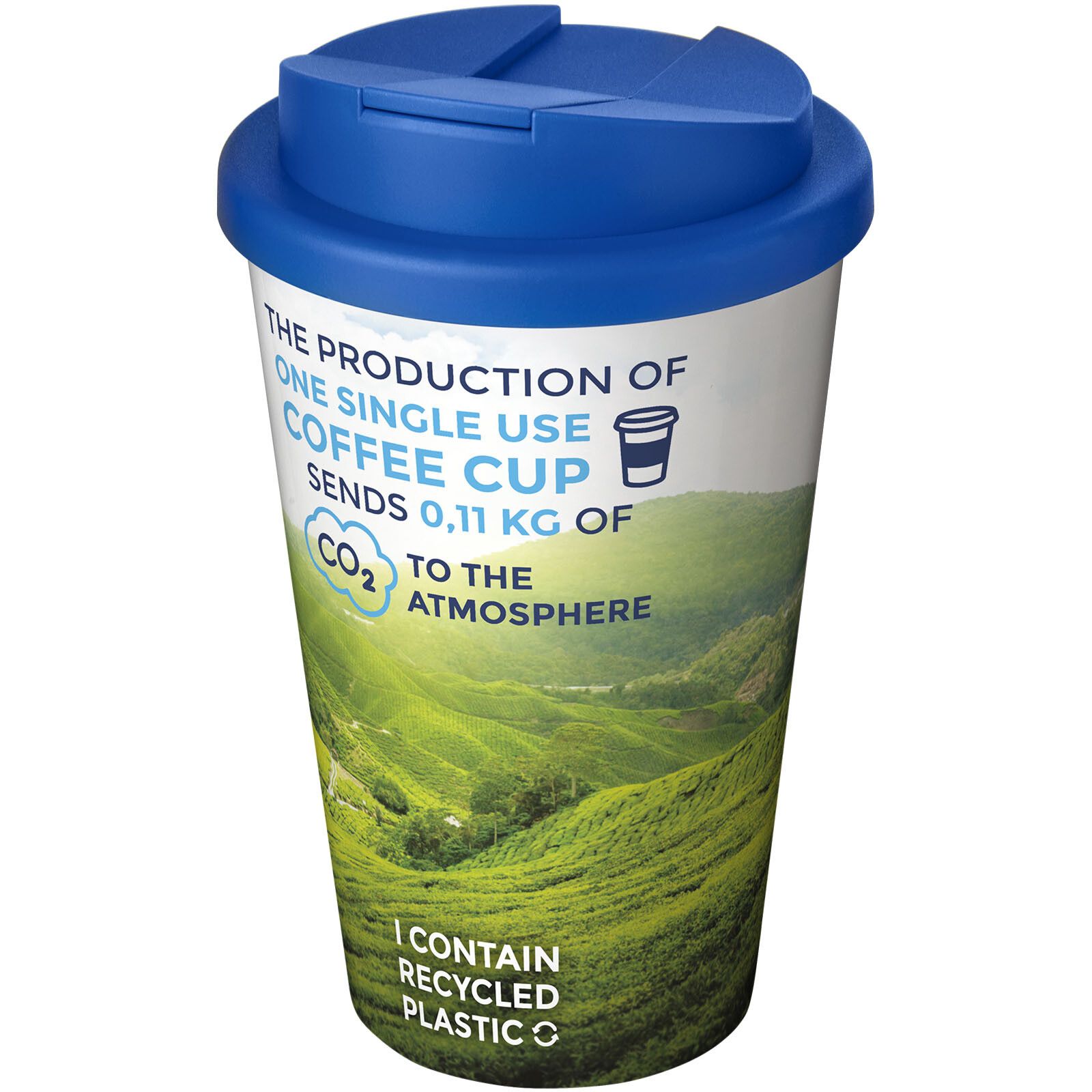 Brite-Americano 350 ml Isolierbecher mit auslaufsicherem Schraubverschluss - weiss -  mittelblau-967