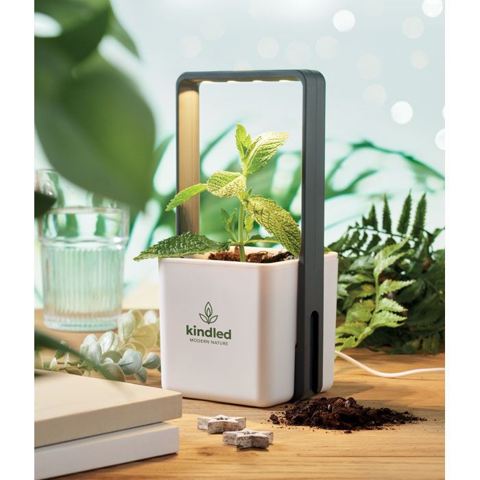 Inndor-Pflanztopf mit LED LUSHLET - weiß-691