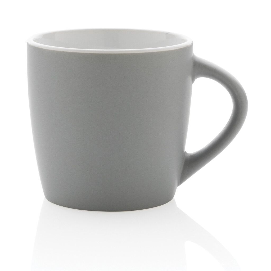 Keramiktasse innen coloriert, 300ml - grau-911