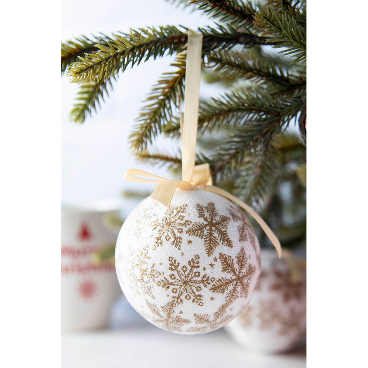 Aspelund Weihnachtsbaumschmuck - gold - weiß-355