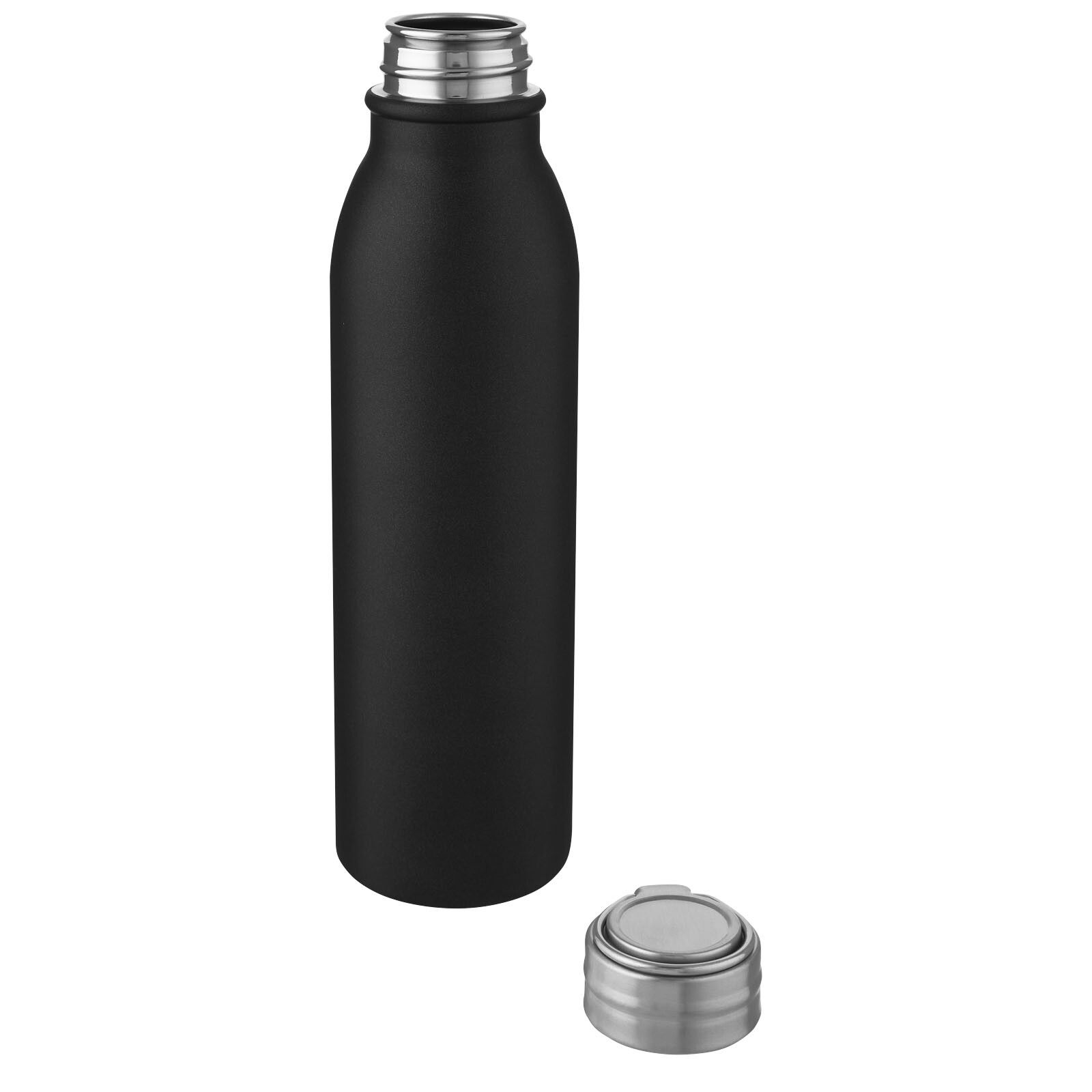 Harper 700 ml Sportflasche aus Edelstahl mit Metallschlaufe - schwarz-503