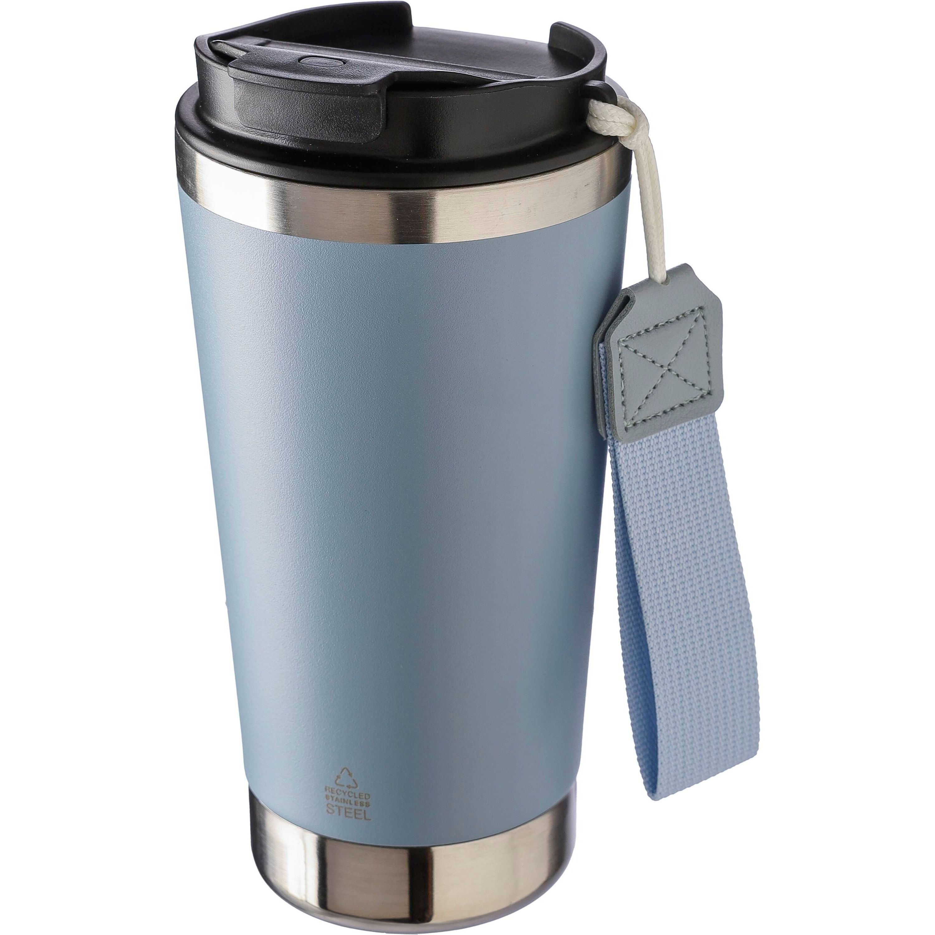Doppelwandiger Trinkbecher aus recyceltem Edelstahl 500 ml Kayla - beige-679