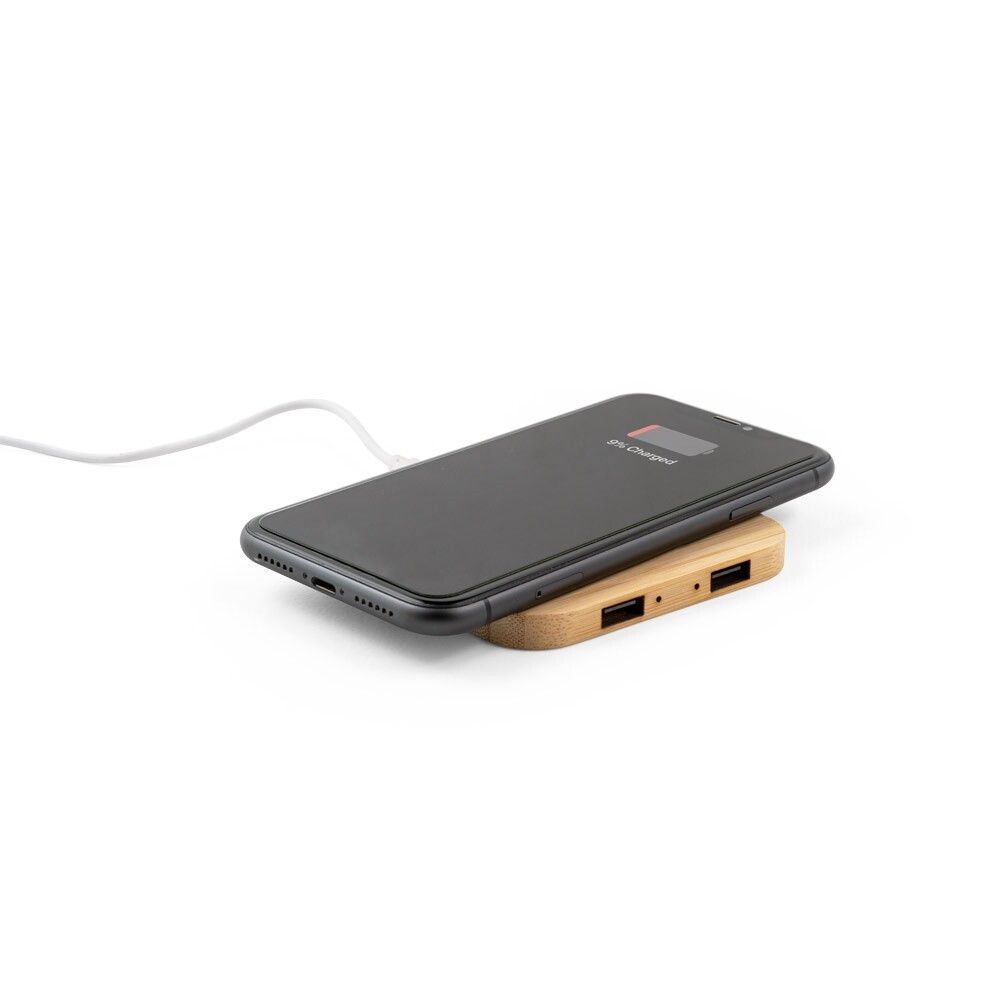 DALTON Superschnelles 15W wireless Ladegerät aus Bambus - natur-182