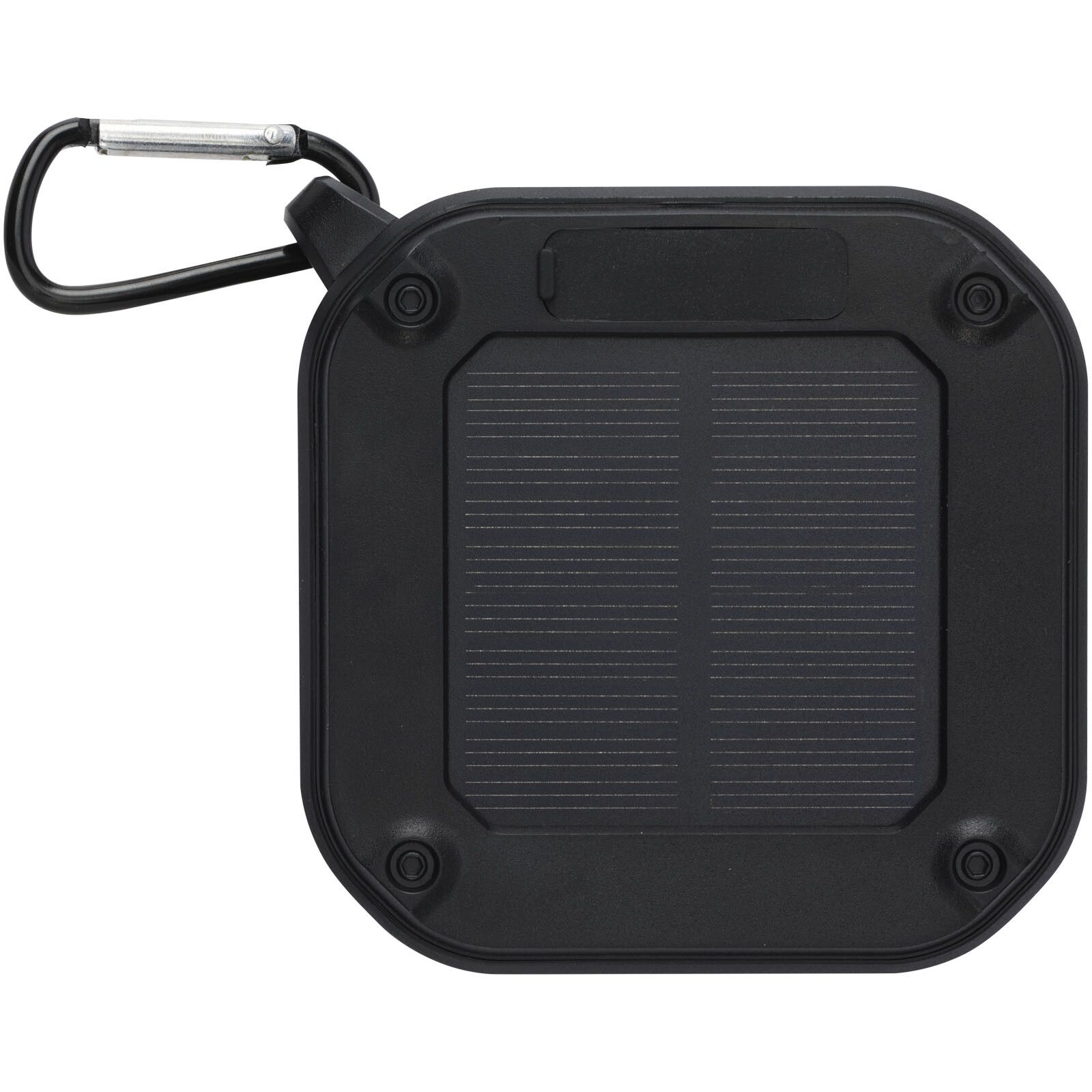 Solo 3W IPX5 Solar Bluetooth-Lautsprecher aus recyceltem RCS Kunststoff mit Karabinerhaken  - schwarz-49