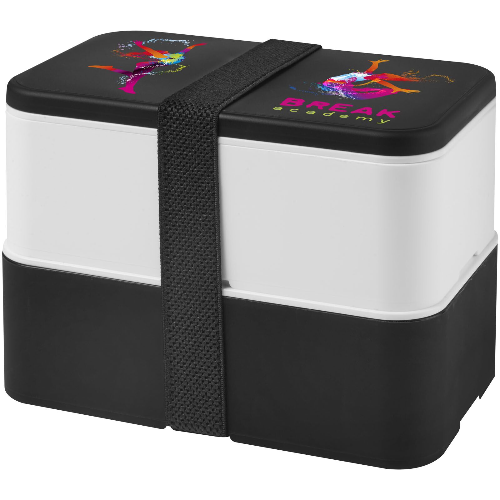 MIYO 700+700 ml Doppel-Lunchbox - schwarz -  weiss -  schwarz-789