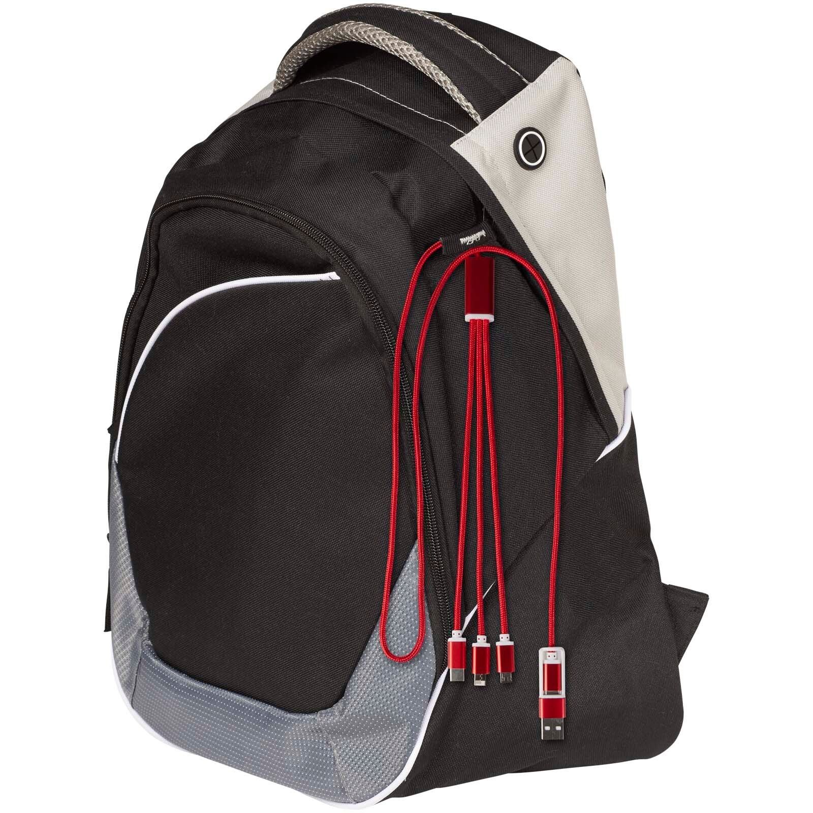 Versatile 5-in-1 Ladekabel aus recyceltem Aluminium - rot-554