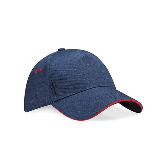 Ultimate 5 Panel Cap - Sandwich Peak - french navy - classic red-718