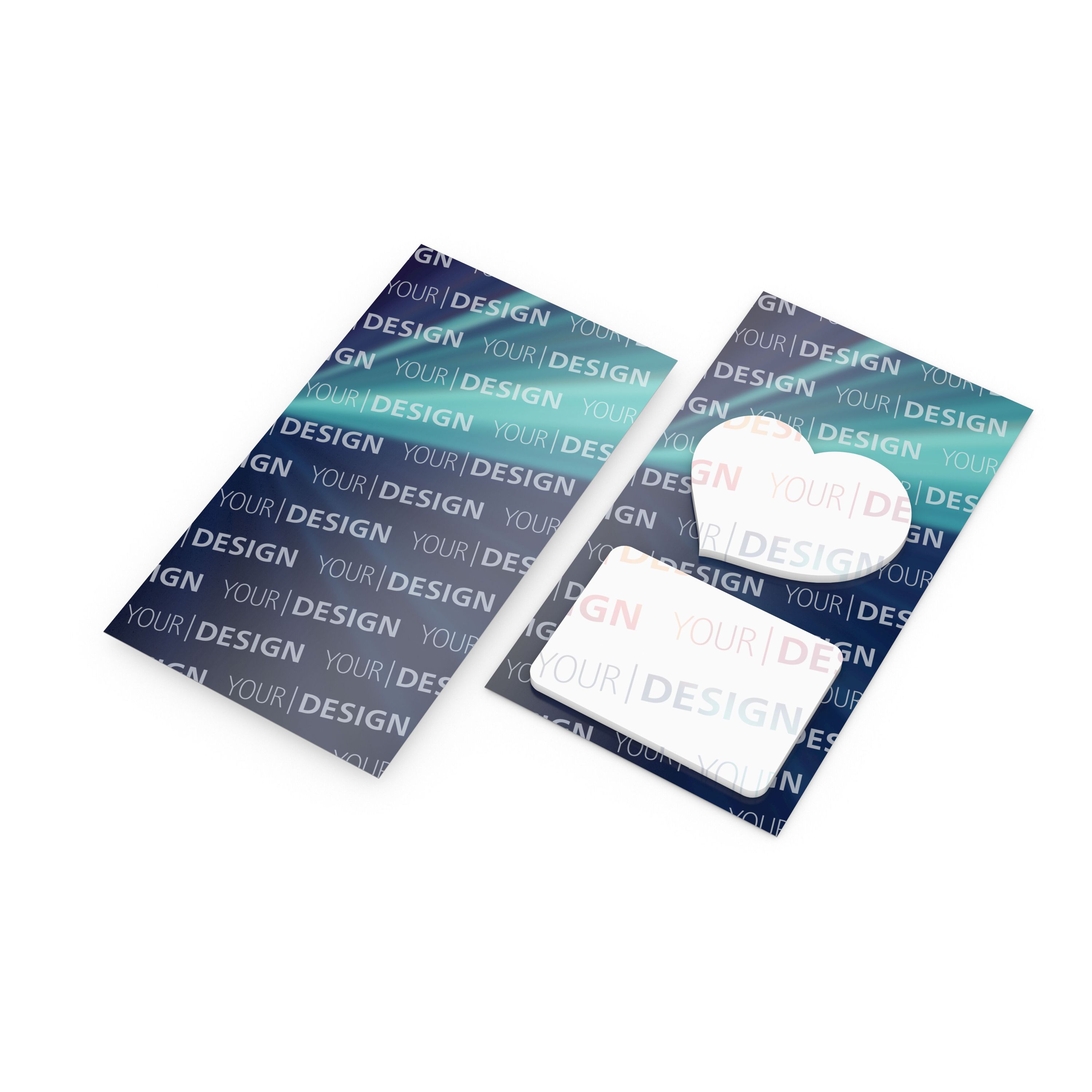 Haftnotiz-Karte Note-Card Form, Herz – Rechteck mit Rundungen-714