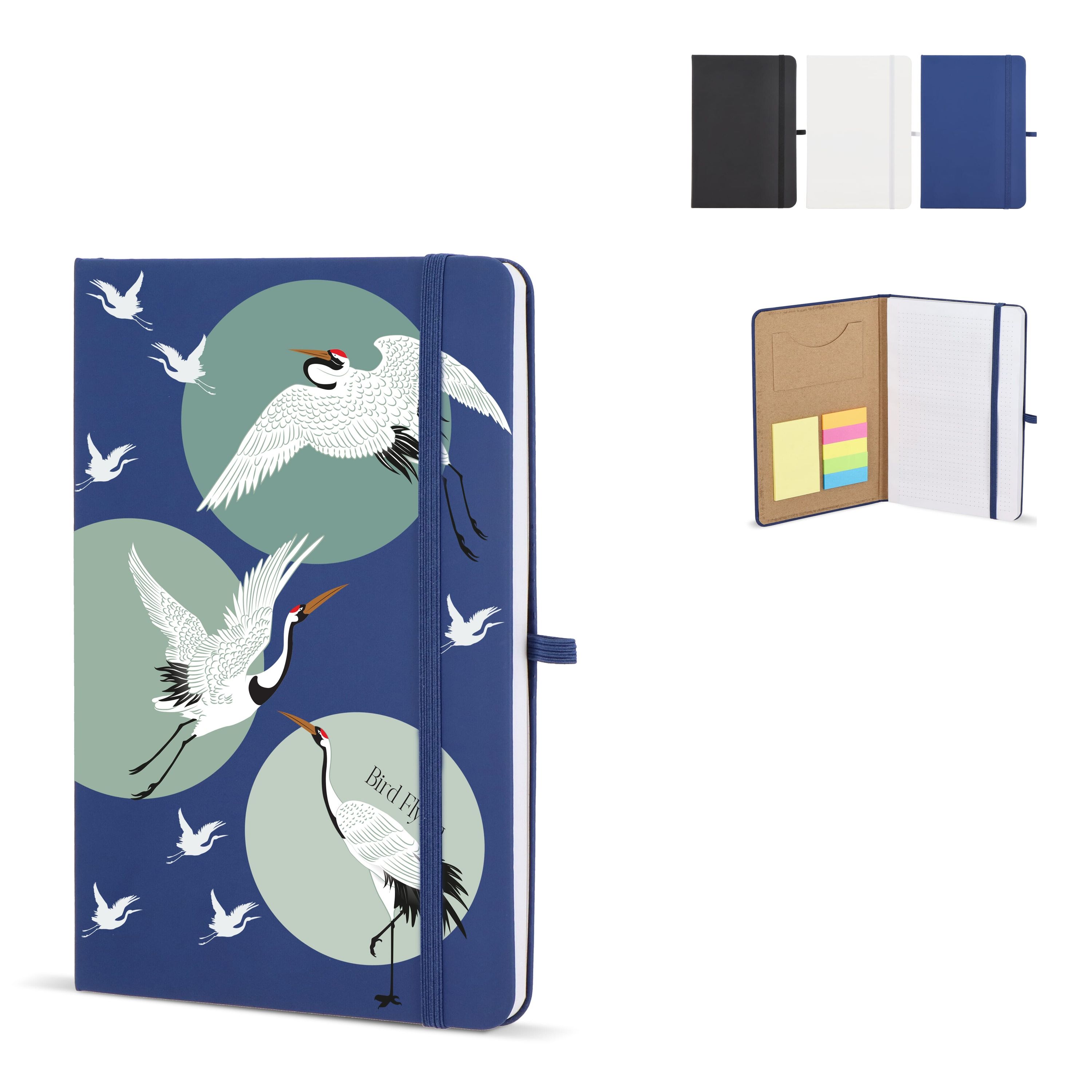 Notizbuch Olmo Hardcover PU A5 mit Haftnotizen - weiss-459