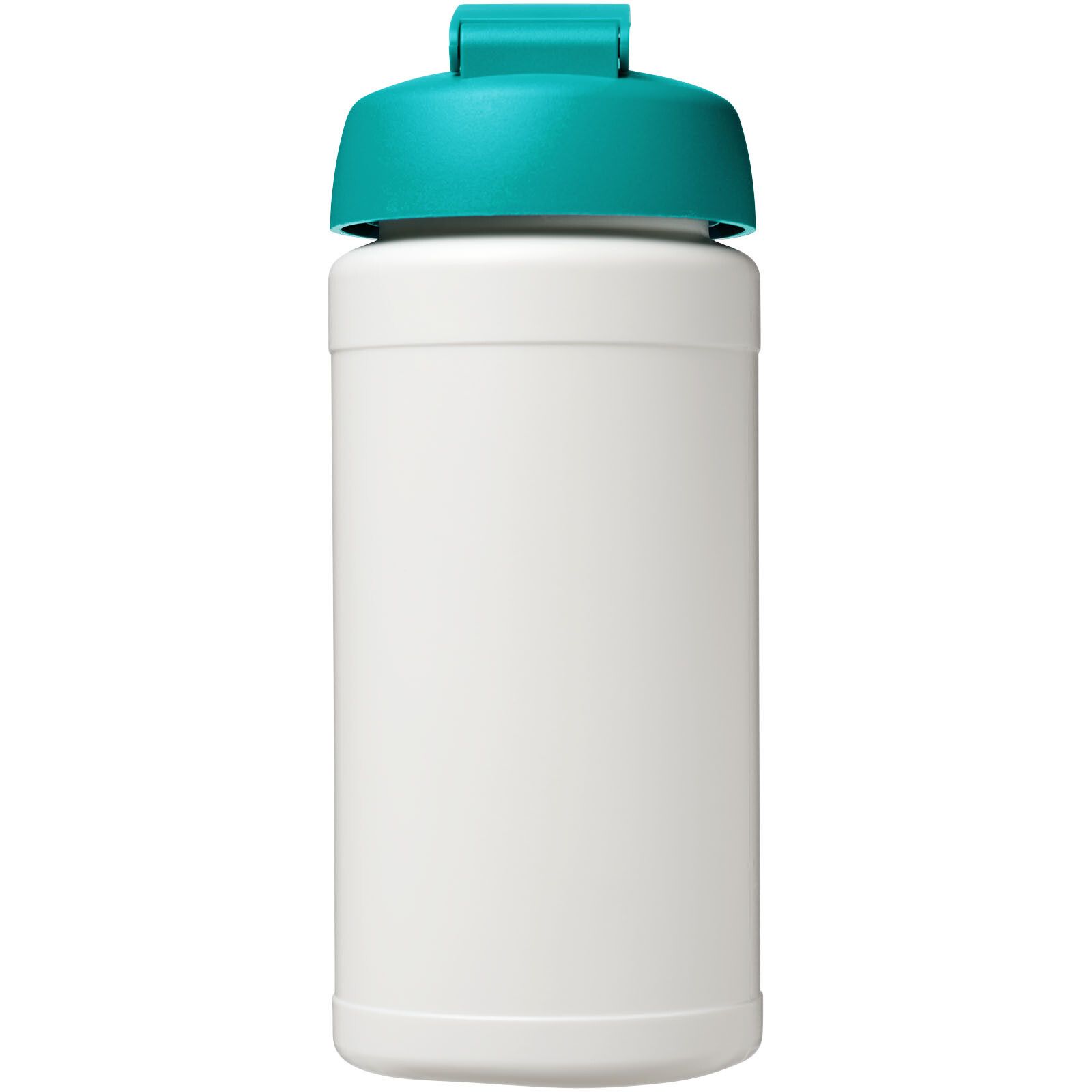 Baseline Plus 500 ml Sportflasche mit Klappdeckel - weiss -  aquablau-926