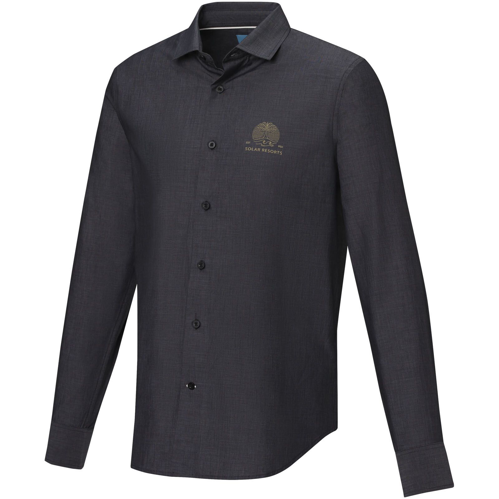 Cuprite Langarm Shirt aus Bio-Baumwolle für Herren - schwarz - L-881