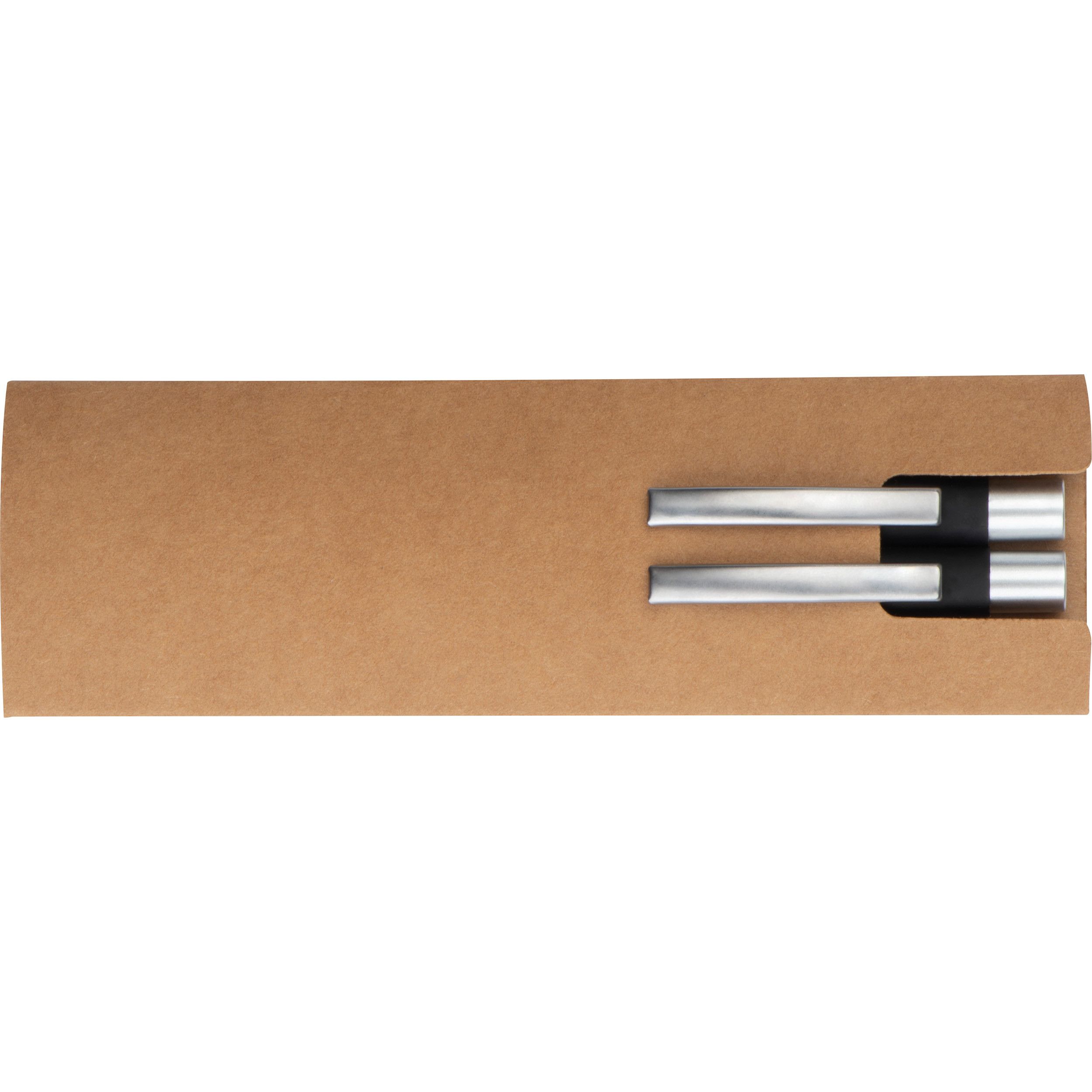 Schreibset Kugelschreiber und Bleistift mit Griffzone aus Bambus  - schwarz-654