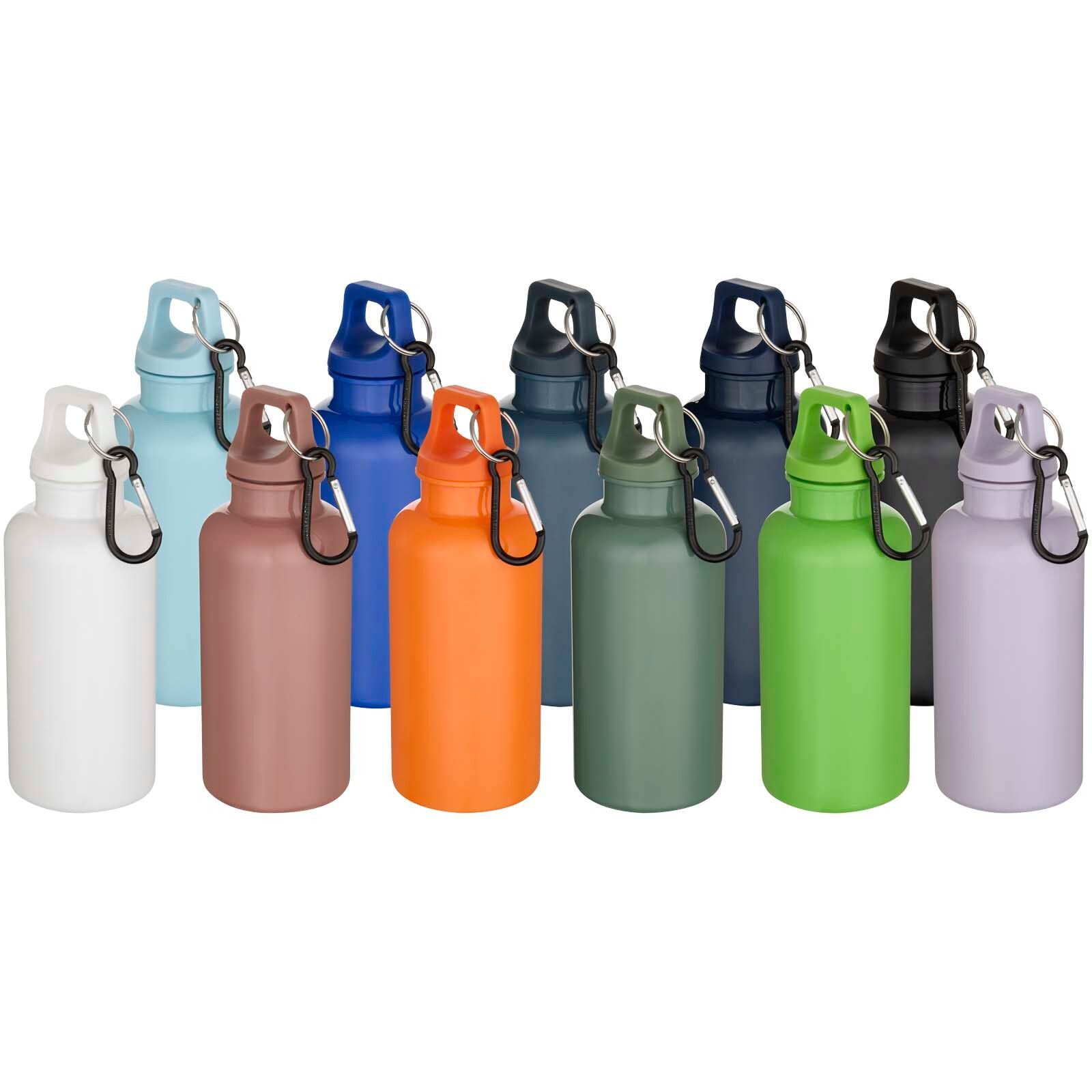 Oregon 400 ml einfarbige RS-zertifizierte Trinkflasche aus recyceltem Kunststoff mit Karabinerhaken  - fliederfarben-788
