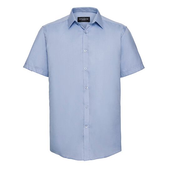 Ladies' Long Sleeve Tailored Herringbone Shirt - light blue-367