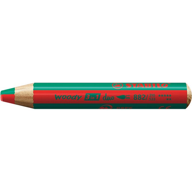 STABILO woody duo Farbstift - karminrot - dunkelgrün-932