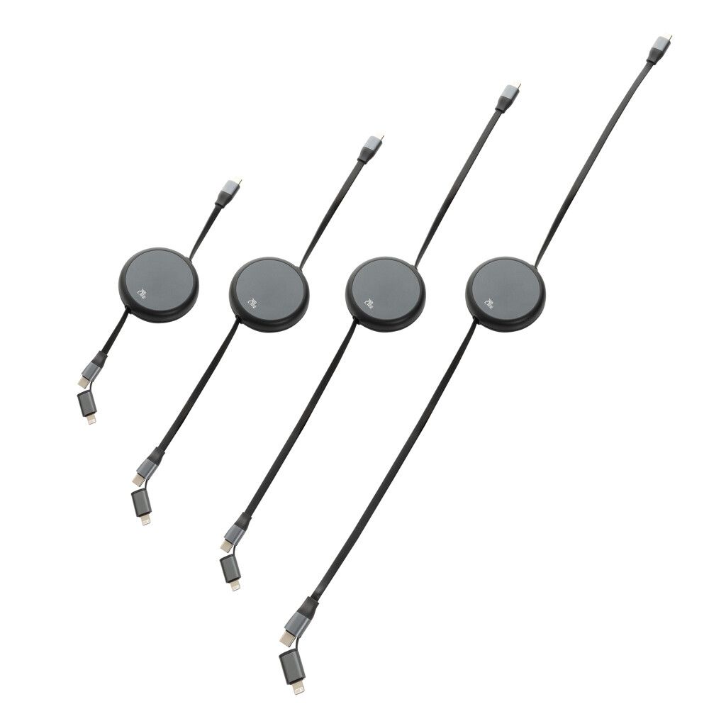 Terra ausziehbares 240W 2-in-1 Kabel aus RCS rec. Aluminium - schwarz-535