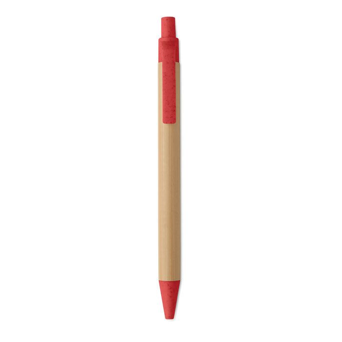 Druckkugelschreiber mit Bambus ITEA COLOUR - rot-905