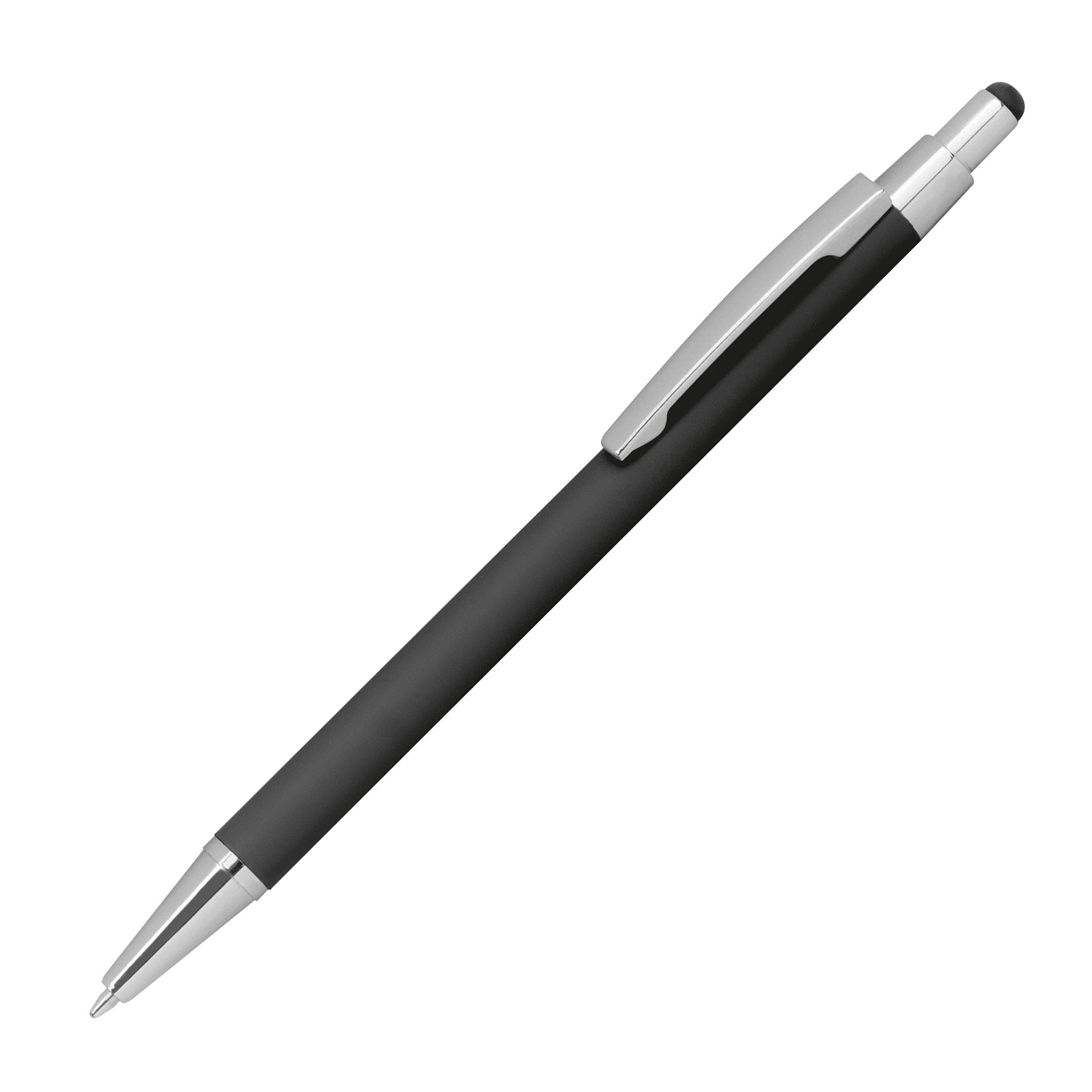 Kugelschreiber aus Metall mit Rubberfinish und Touchfunktion - schwarz-138