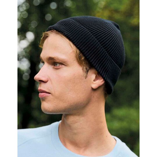 Beanie 1x1 Rib - black-253