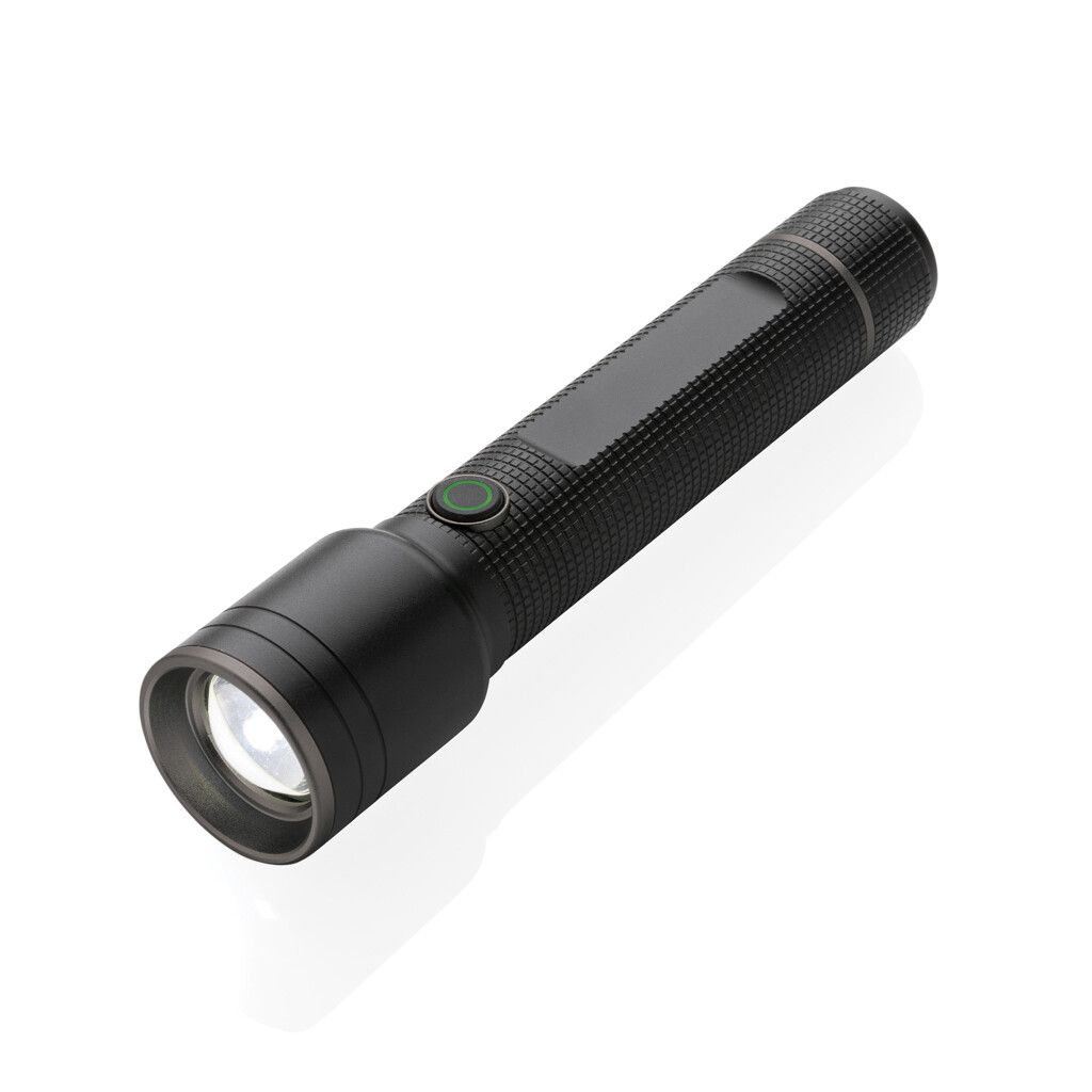 Große Gear X Taschenlampe aus RCS recycelt. Alu mit USB-Akku - schwarz-386