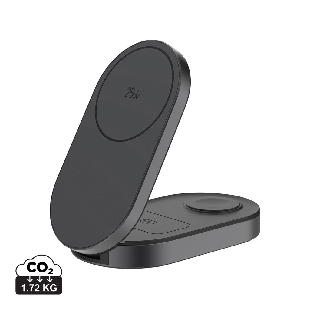 Quantum Ultra-Fast 3-in-1 25W faltbarer Wireless Charger - grau-841