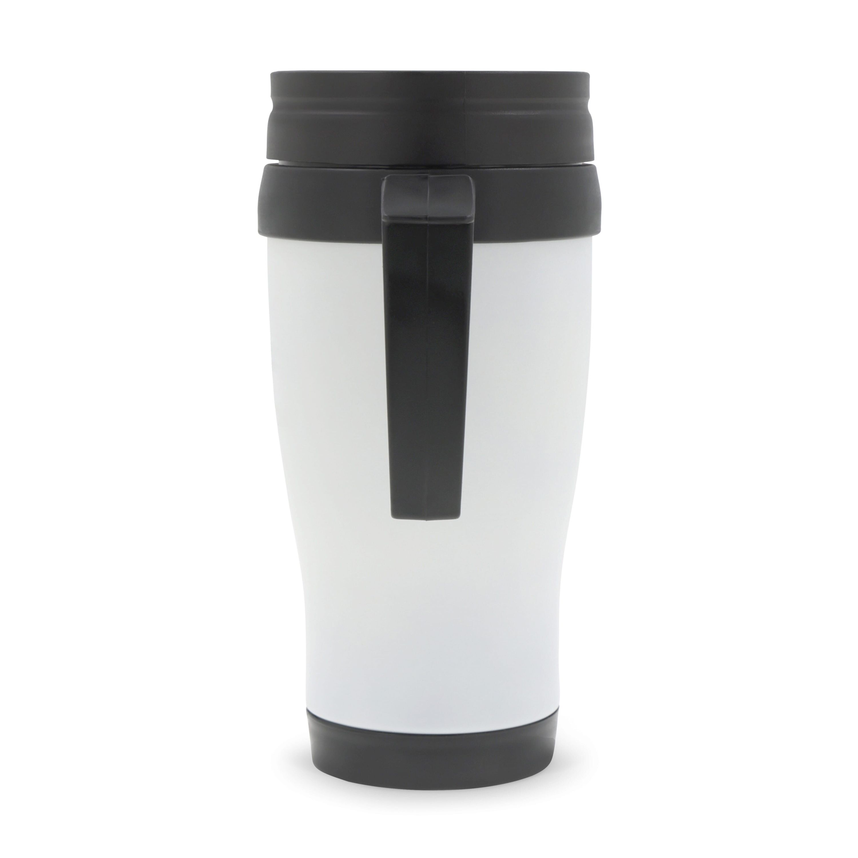 Isolierbecher Metall 350ml - dunkelbraun  -  weiss-723
