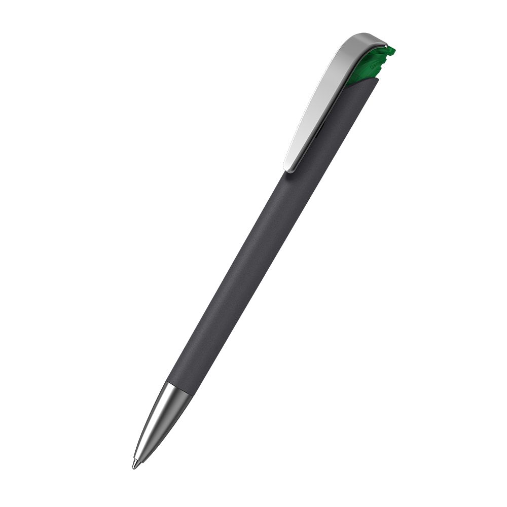 Druckkugelschreiber Jona softgrip/ice MMs - softgrip schwarz - grün ice-914