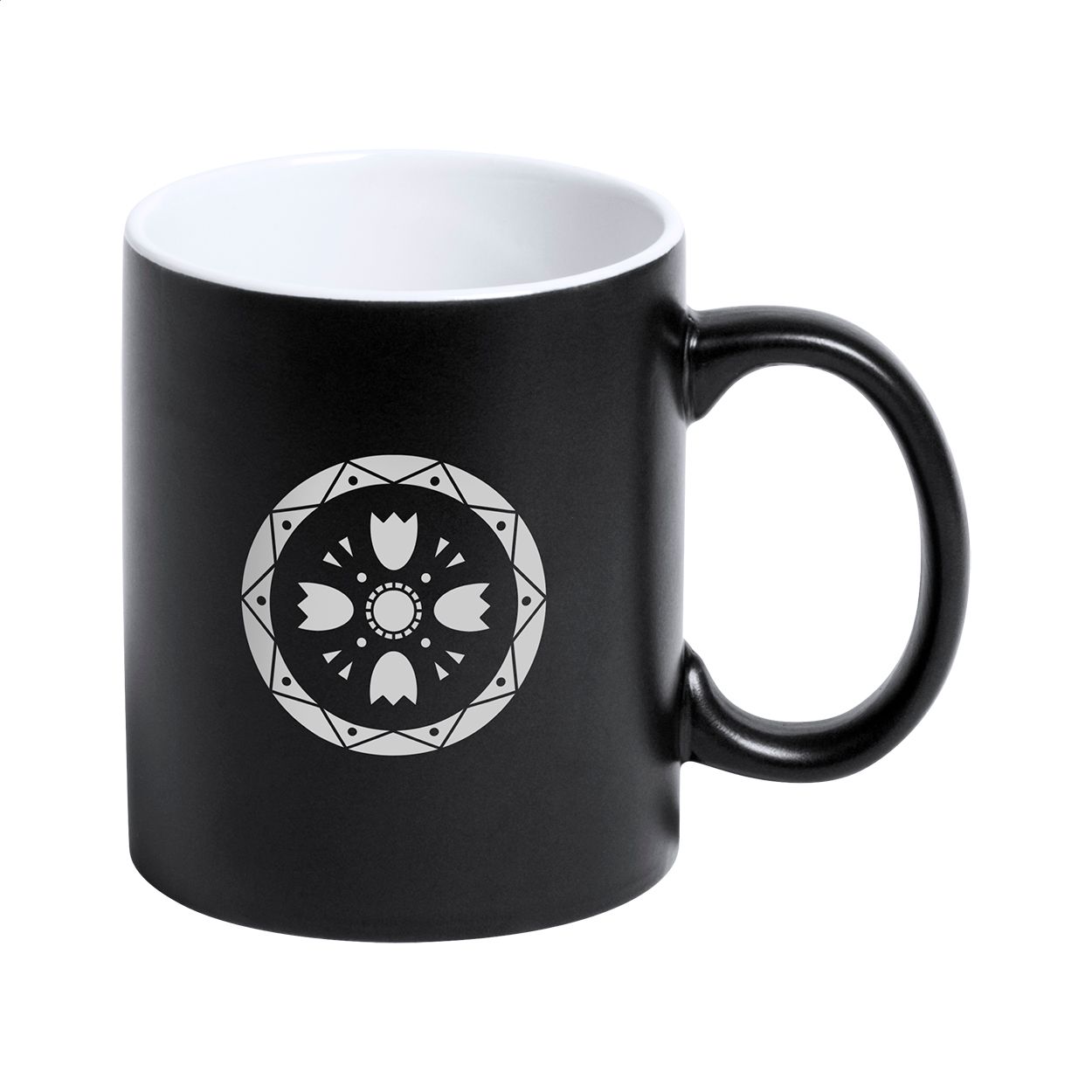 Lousa Keramiktasse, 350 ml - schwarz - weiß-704