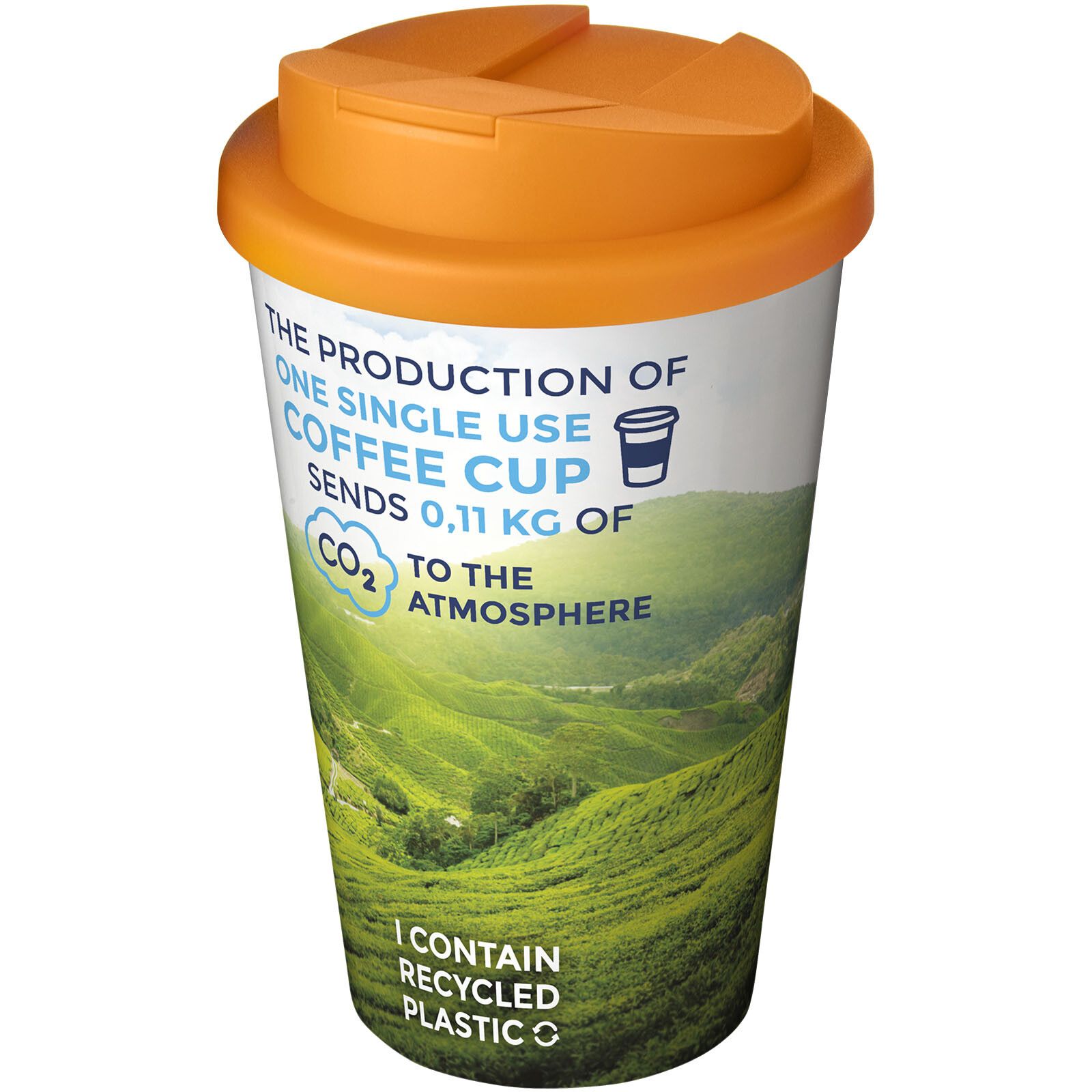 Brite-Americano 350 ml Isolierbecher mit auslaufsicherem Schraubverschluss - weiss -  orange-257
