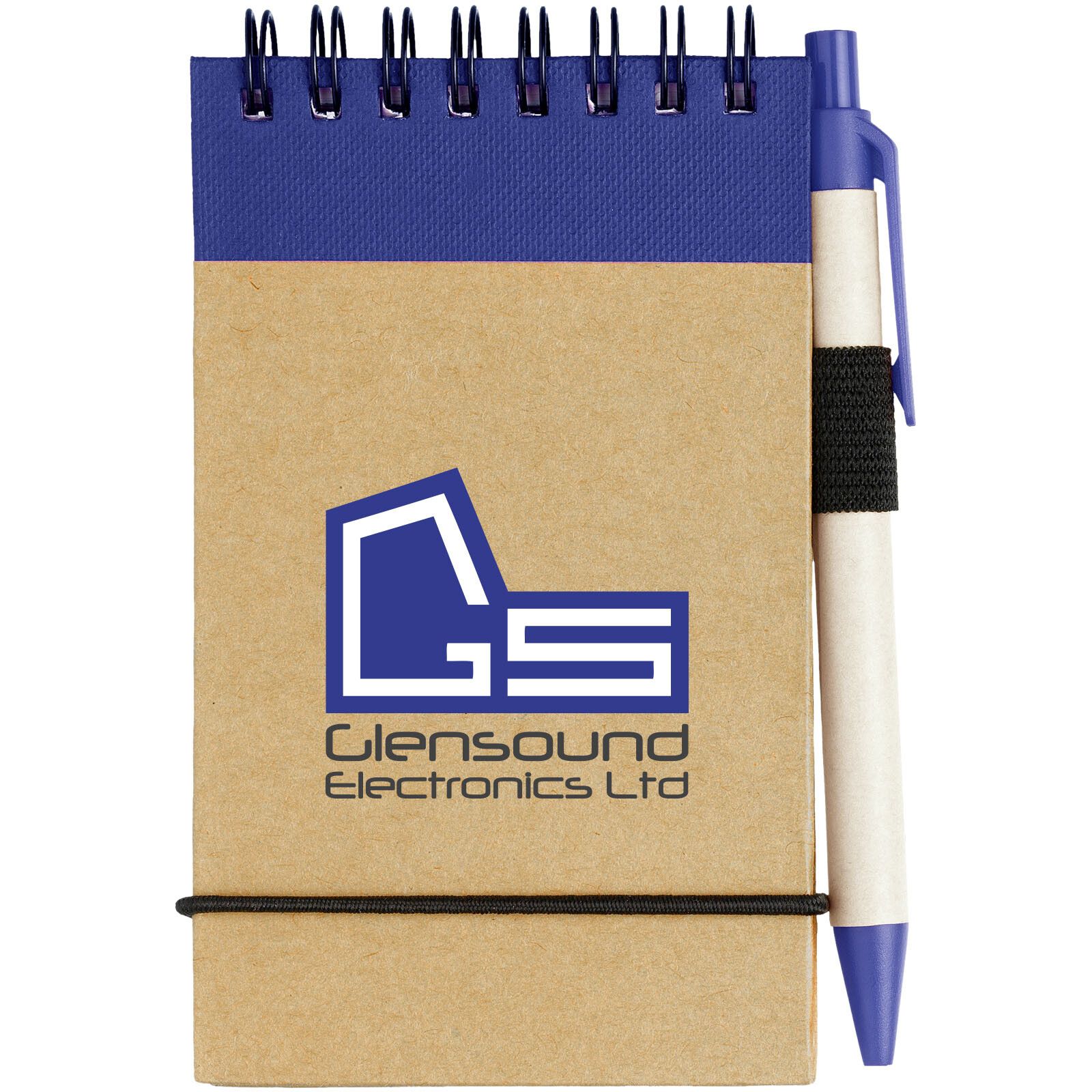 Zuse A7 Recycling Notizblock mit Stift - natur -  navy-799