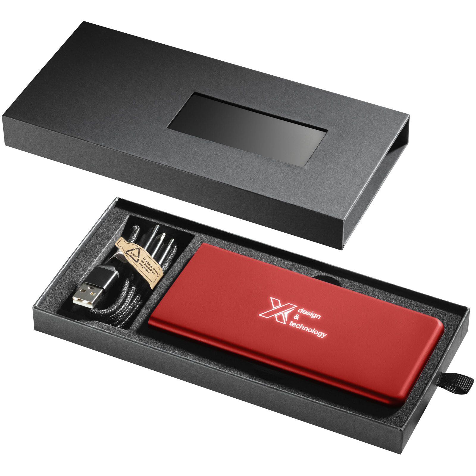 SCX.design P15 5000 mAh Powerbank mit Leuchtlogo - mittelrot-264