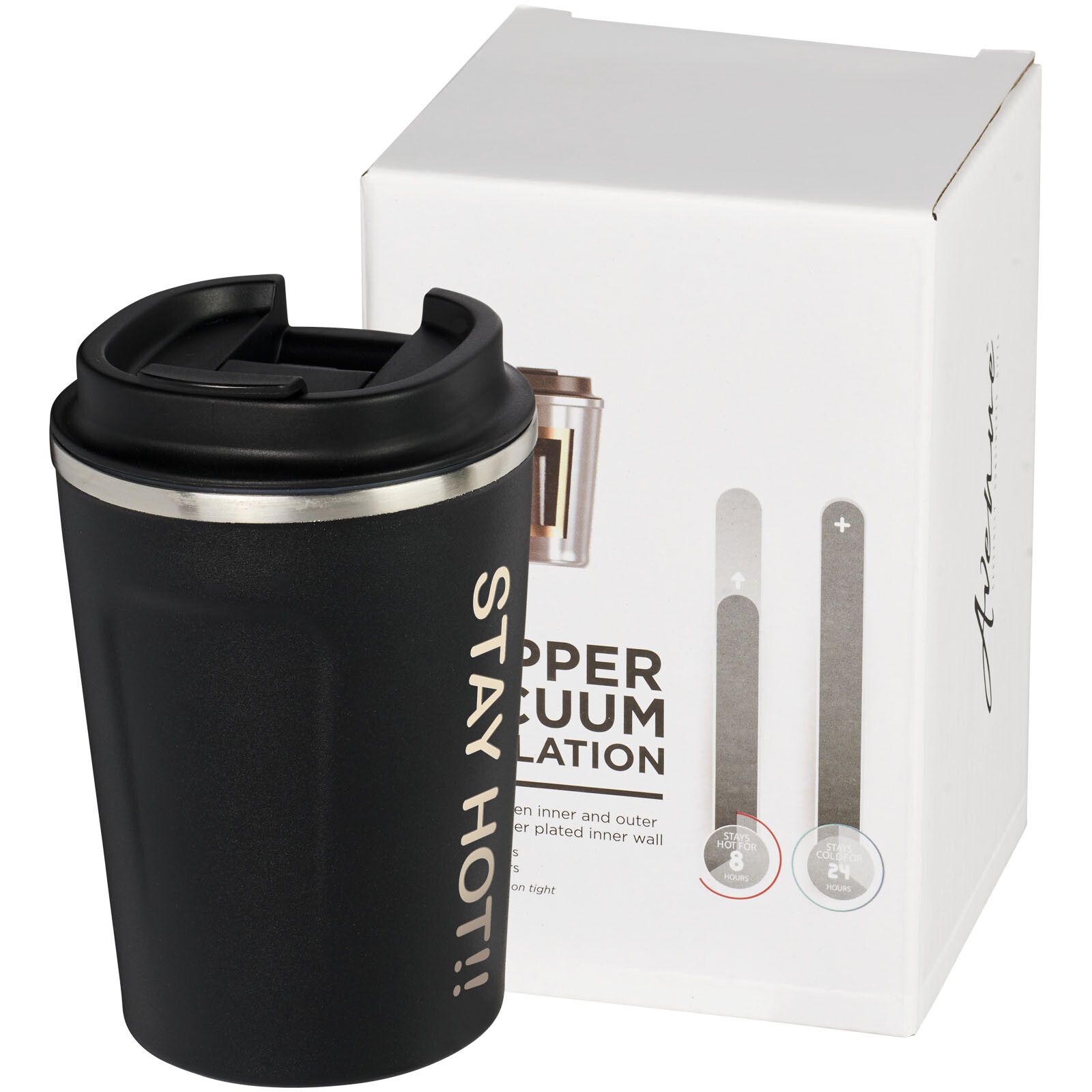 Thor 360 ml auslaufsicherer Kupfer-Vakuum Isolierbecher - schwarz-678