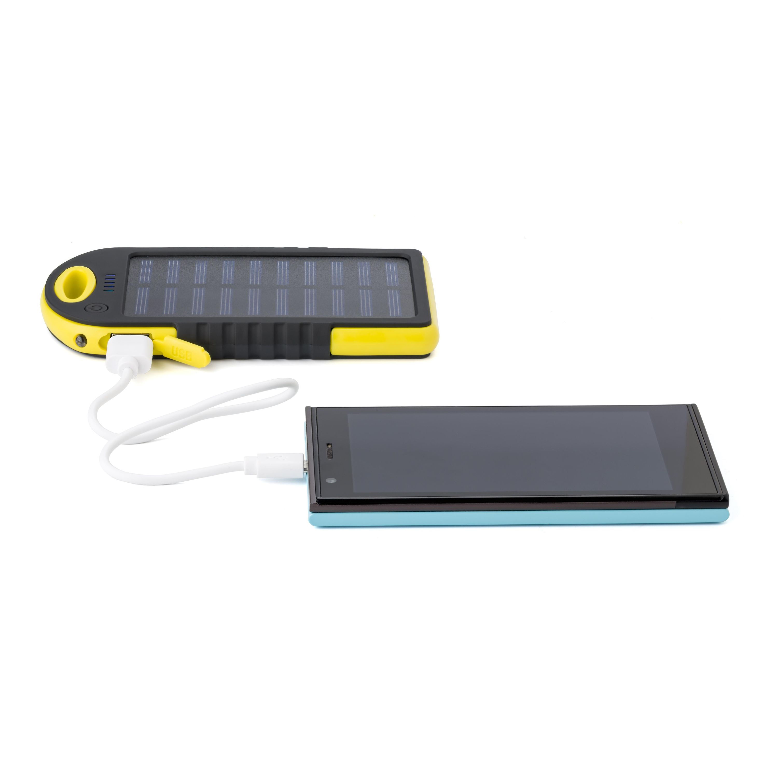 Gummierte ABS Solar-Powerbank Arin - rot-814