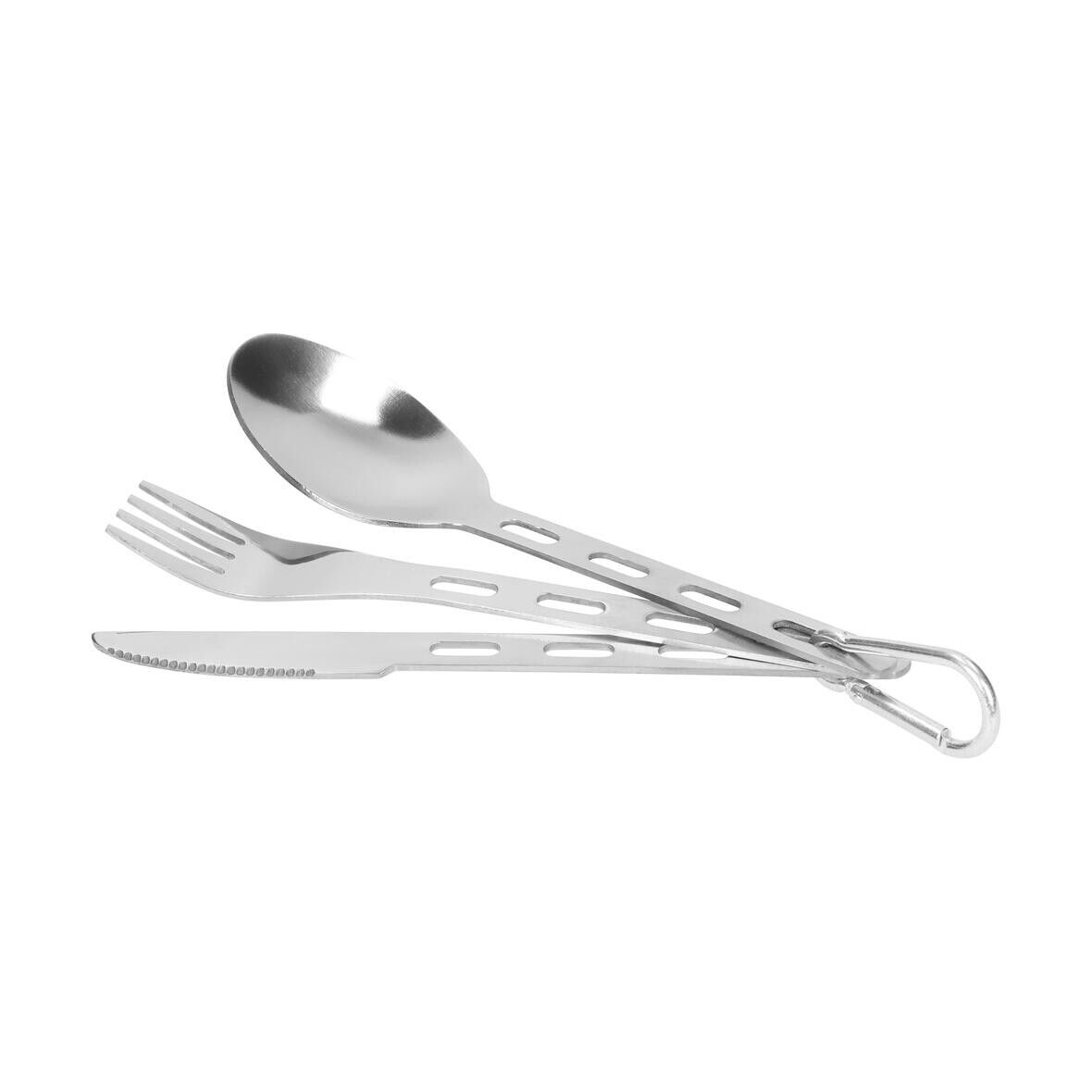 Outdoor-Besteck mit Karabiner RONA - silber-112