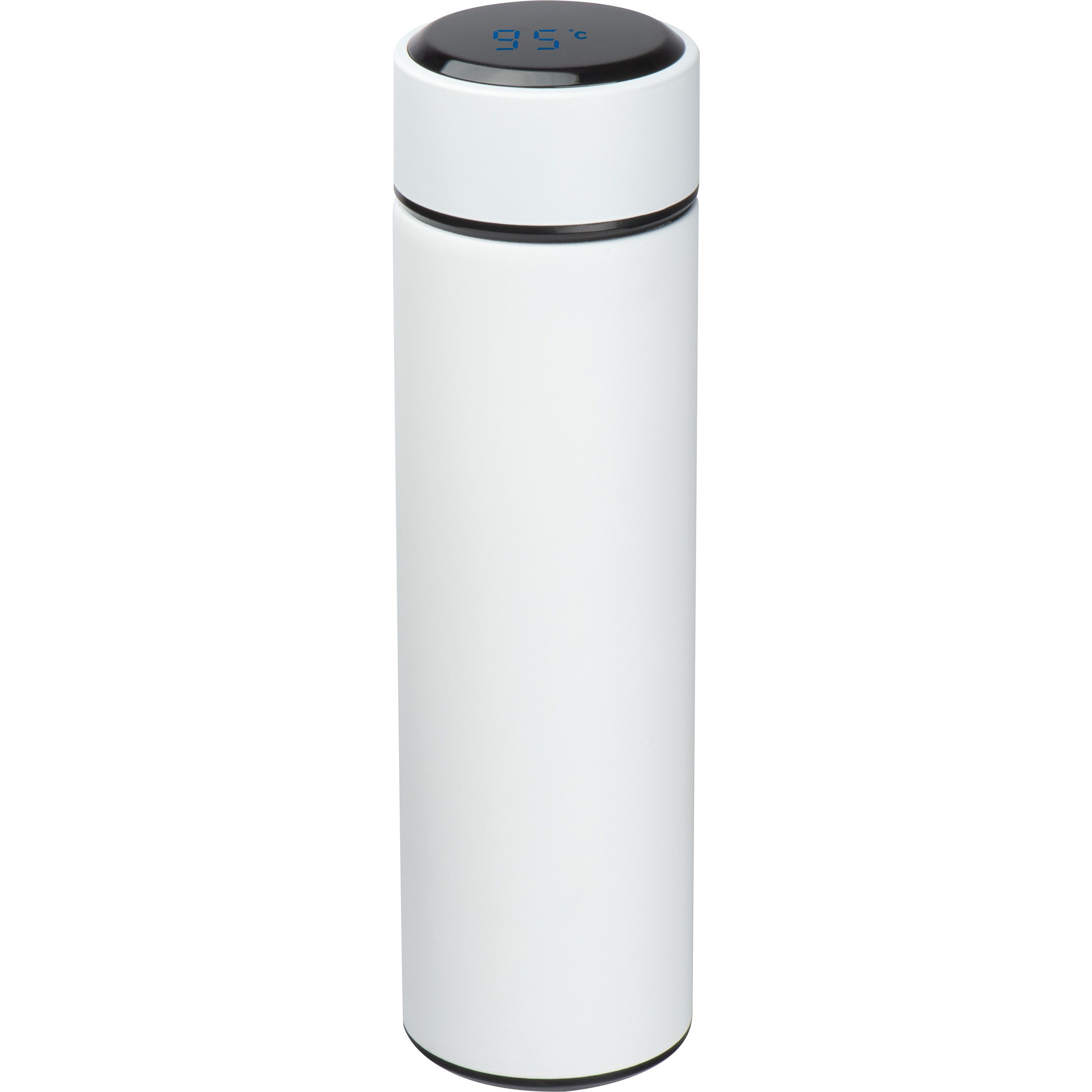 Edelstahlflasche mit LED Temperaturanzeige, 450ml - weiß-659