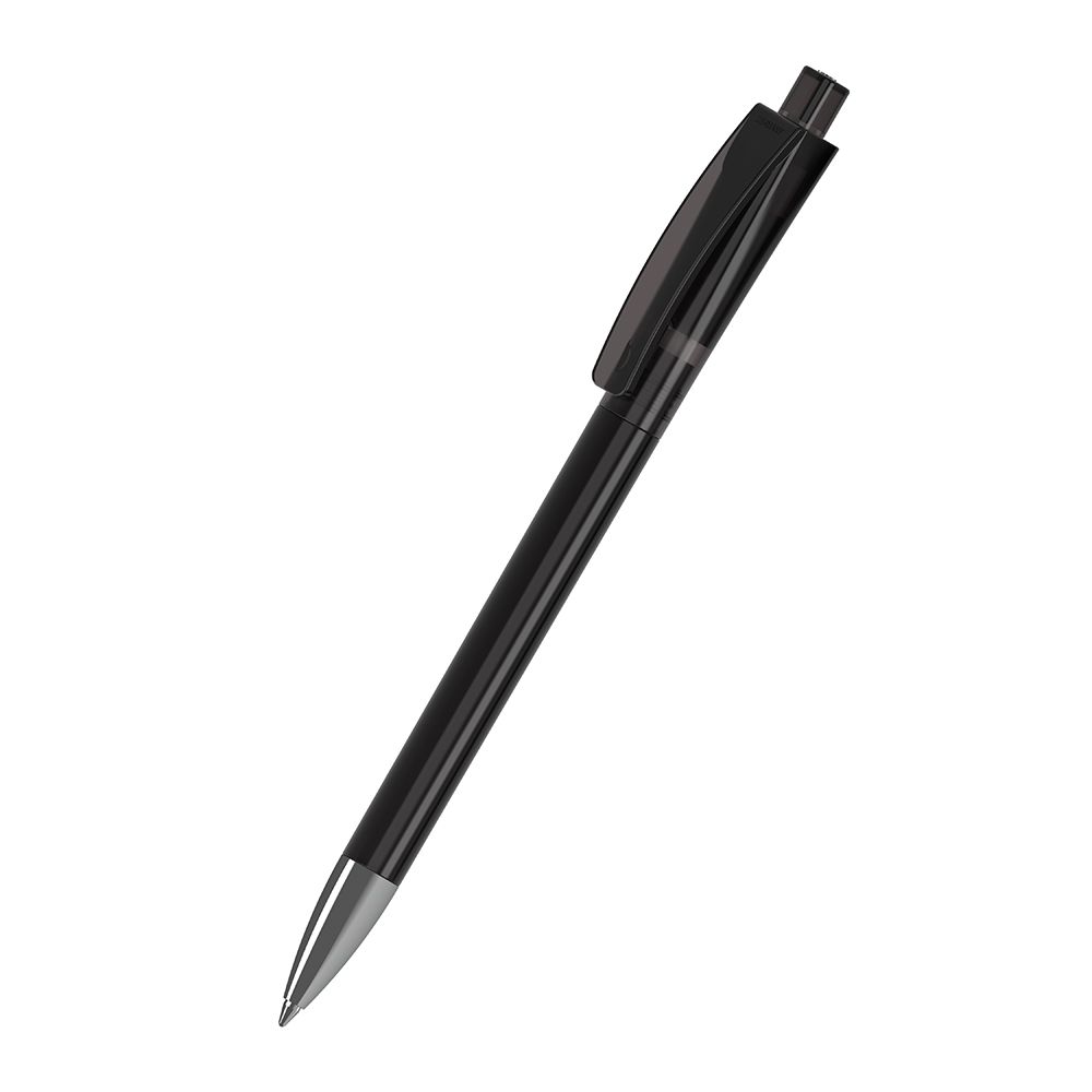 Druckkugelschreiber Qube transparent Mn - schwarz transparent-165